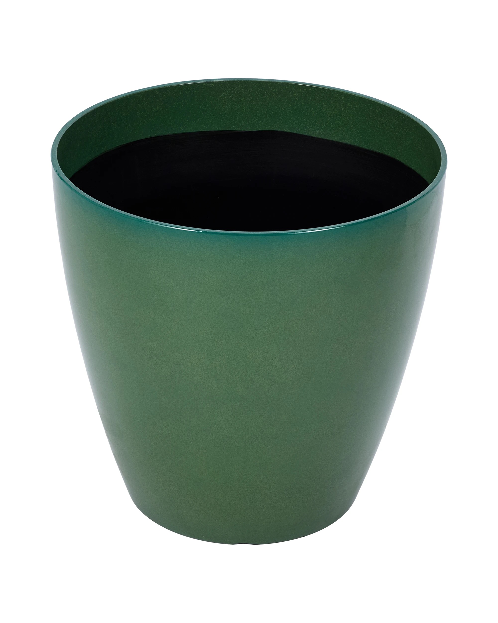 1 49cm Green Glazed Look Plastic Pot, 1 of 3