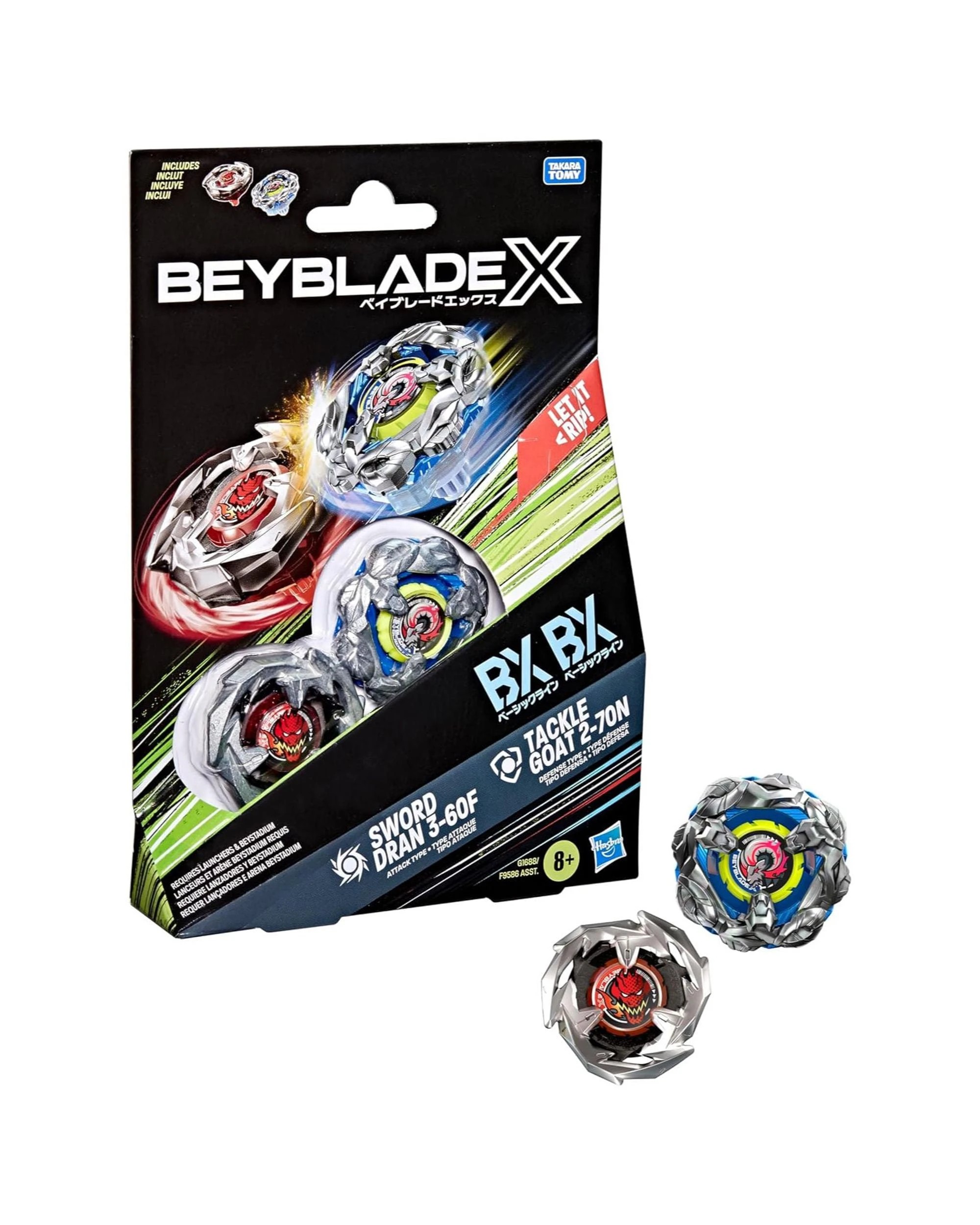 1 Beyblade X Sword Dran 3-60F and Tackle Goat 2-70N Dual Pack Set, 1 of 5