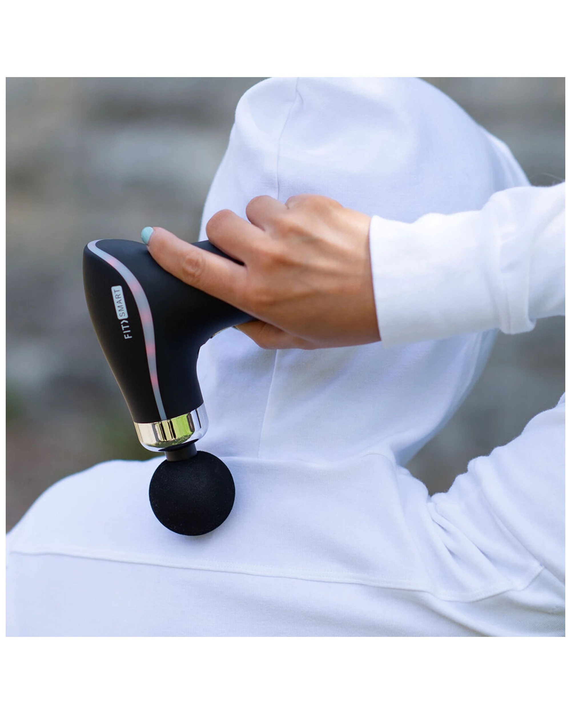 3 FITSMART Hyper Pro Mini Vibration Massage Device Cordless 8 Heads 3 Levels - Black, 3 of 9