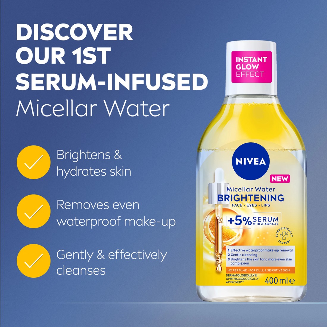 4 Nivea Brightening Micellar Water 400ml - 5% Serum with Vitamin E and C and Amino Acid Complex, 4 of 7