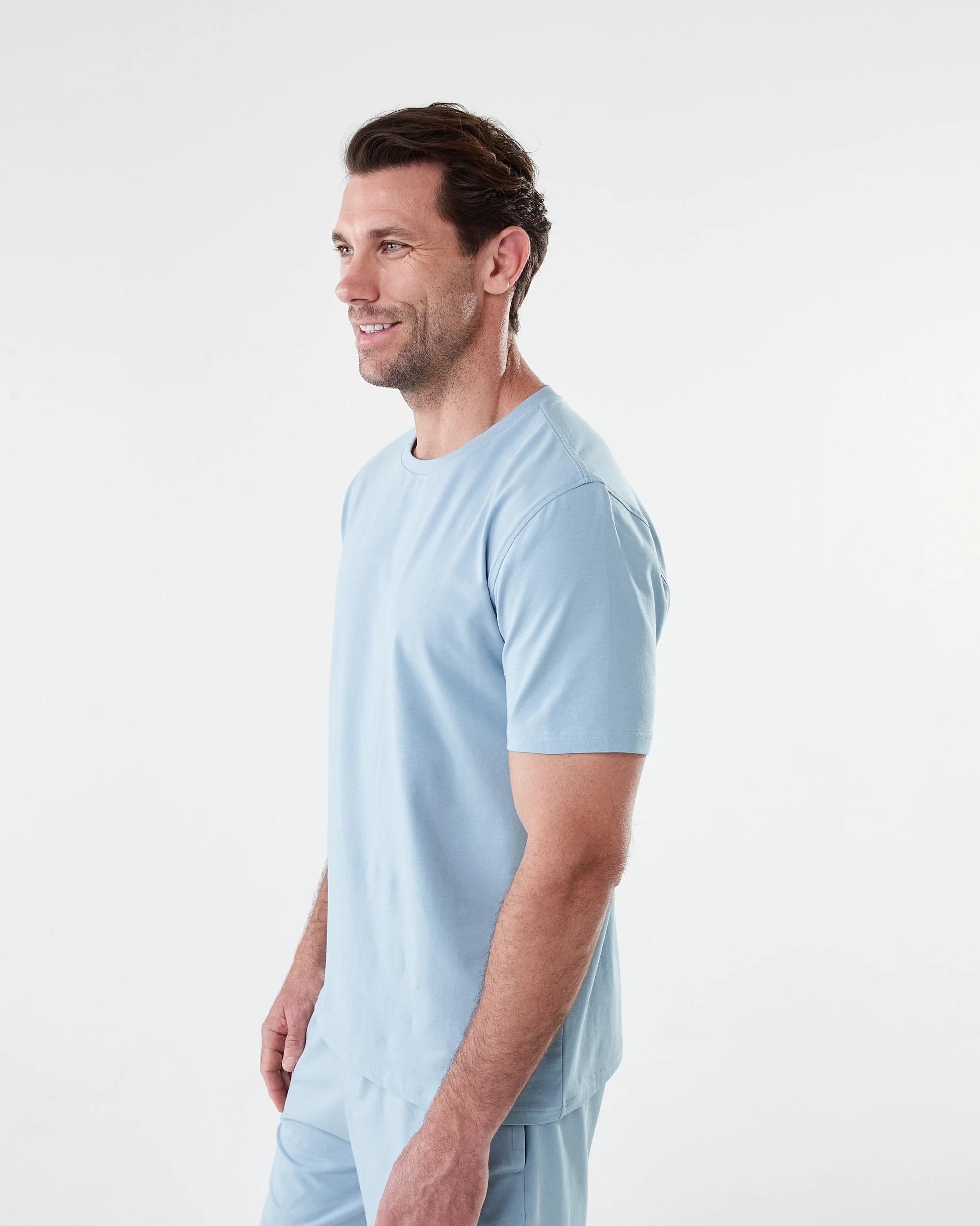 2 Cotton Elastane Sleep Top FOG BLUE, 2 of 6