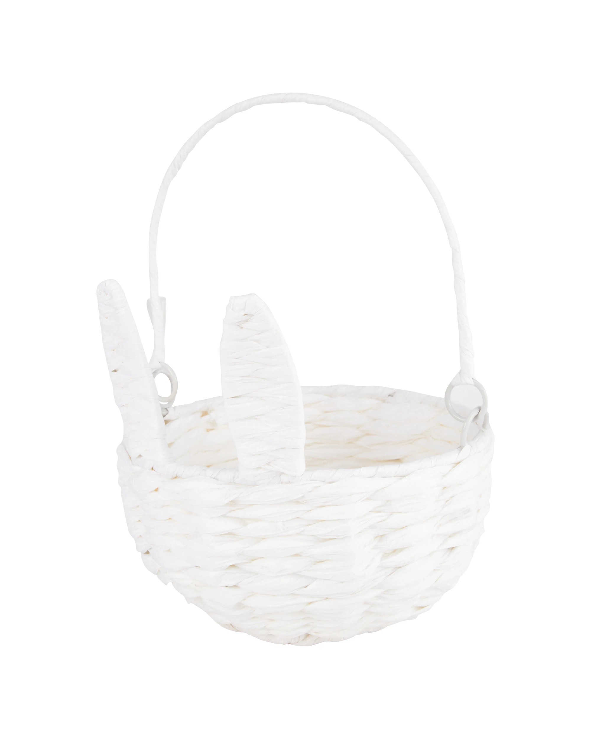 1 Paper Rope Bunny Basket - White, 1 of 4