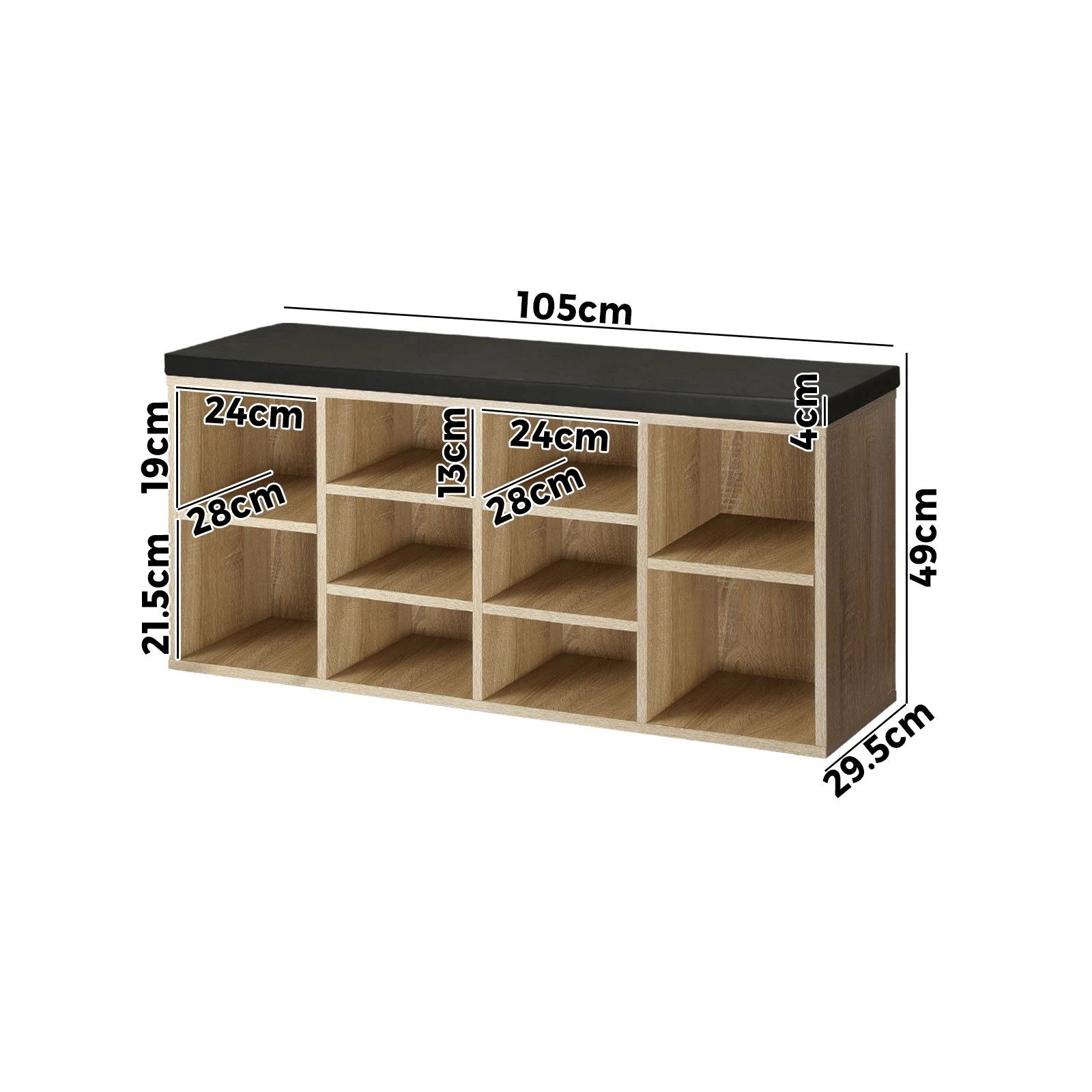 7 Oikiture Shoe Cabinet Bench Shoe Storage Rack Pu Padded Seat Organiser Cupboard
 - Multi, 7 of 7