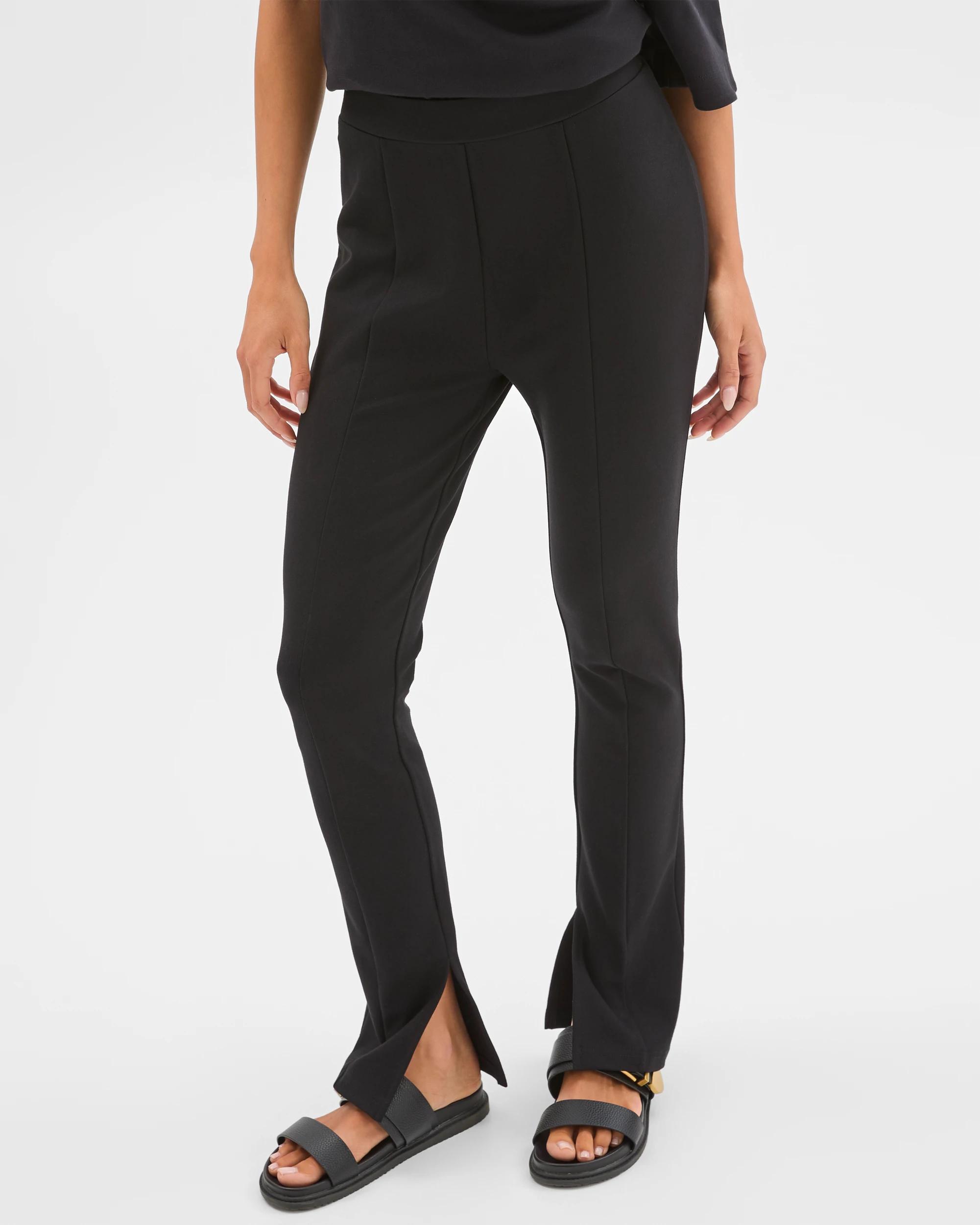 6 Lily Loves Ponte Side Split Pants BLACK, 6 of 6