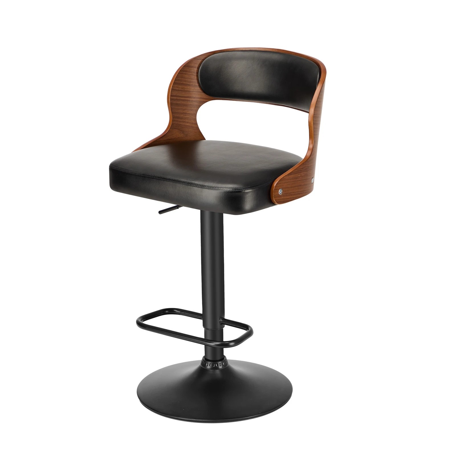 9 Oikiture 4x Bar Stools Kitchen Gas Lift Swivel Chairs - Black, 9 of 9