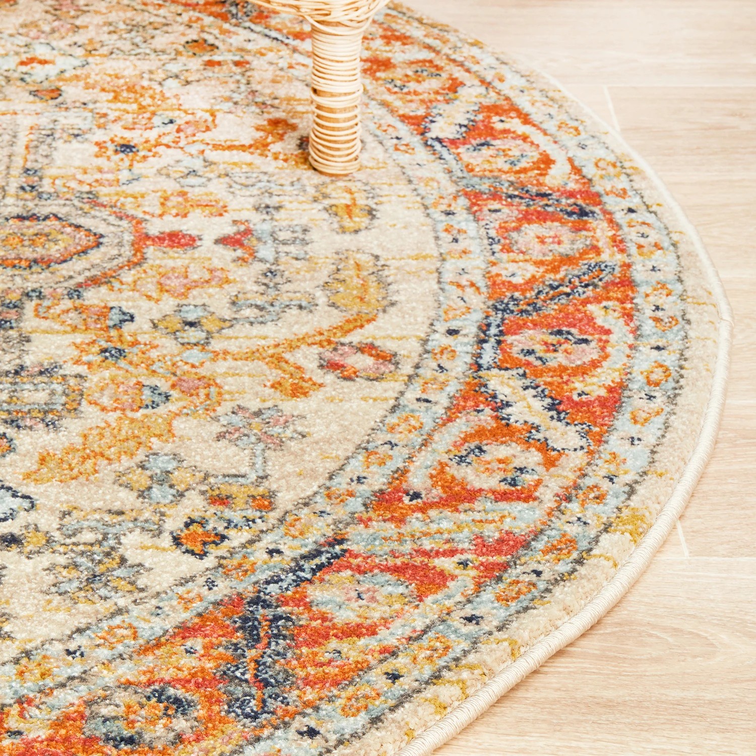6 Common Ground Rugs Eterna 850 200x200cm - Medium Round Power Loomed Pet Friendly Rug - Beige, 6 of 8