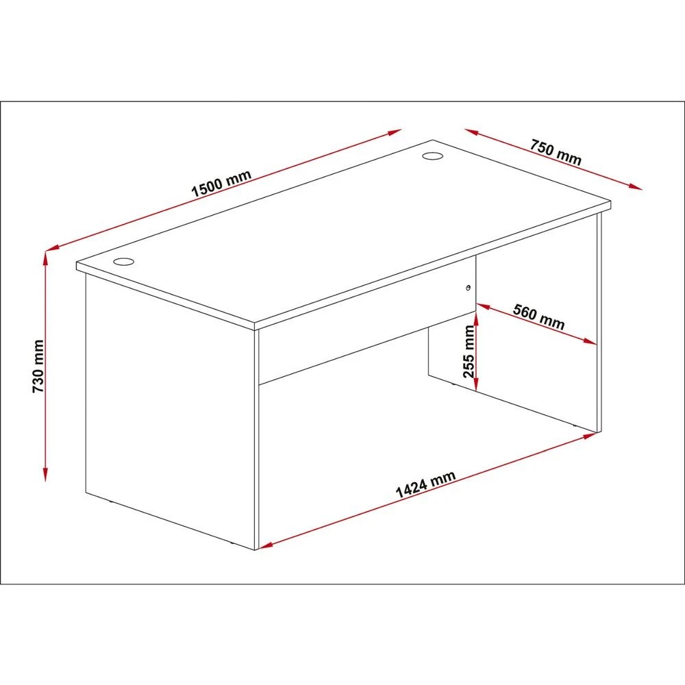 3 Toro Straight Desk with Hob 1500mm Desks, Tables and Workstations, 3 of 3