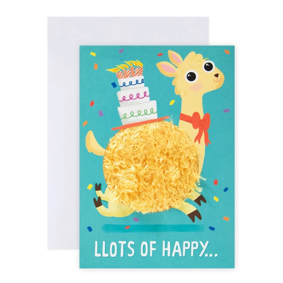 1 Hallmark Fuzzy Belly Llama Birthday Card - Llots of Happy, 1 of 3