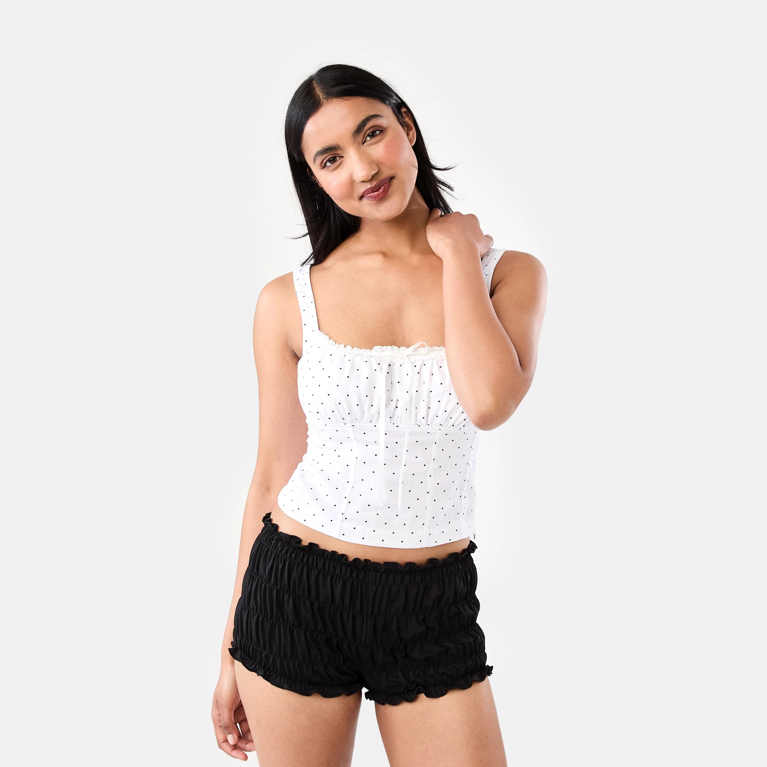 7 Jersey Ruffle Mini Shorts Black, 7 of 7