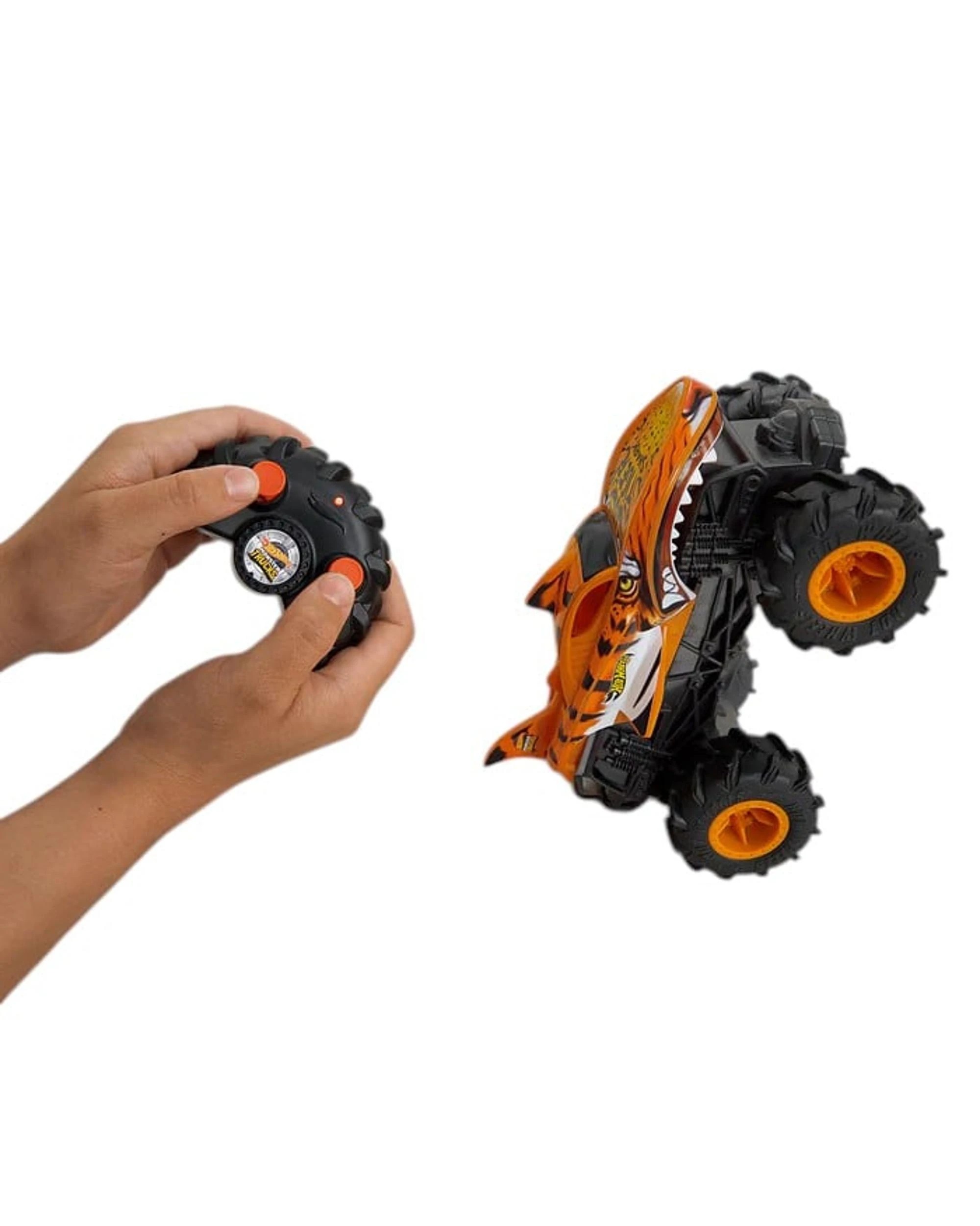 2 Mattel Hot Wheels Monster Trucks RC 1:24 HW Tiger Shark, 2 of 2