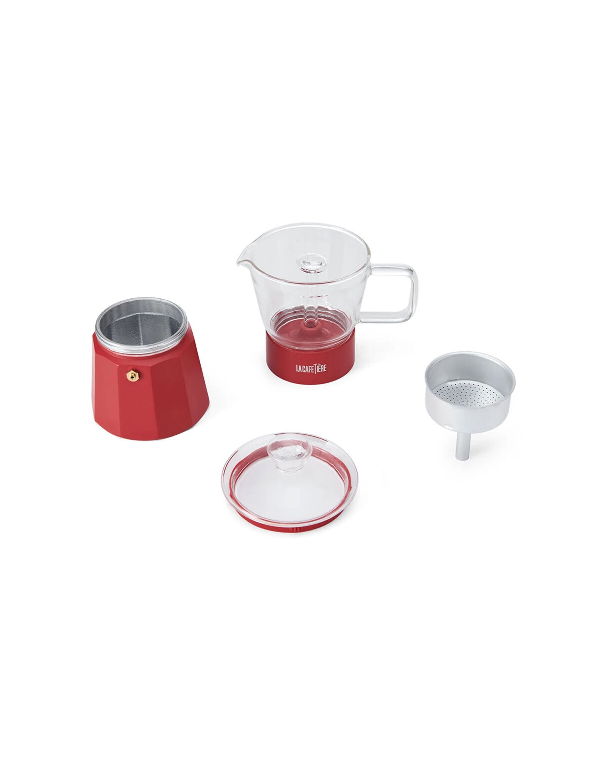 3 La Cafetiere Verona Glass Coffee Espresso Maker Up To 6 Cups 240ml - Red, 3 of 6