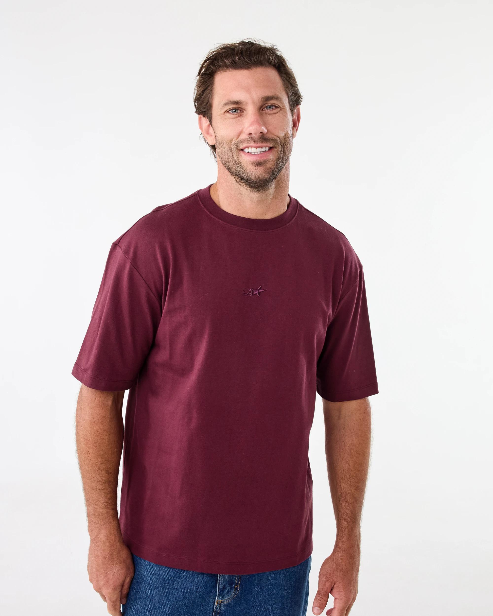 1 Oversized Heavyweight T-shirt Red Royale, 1 of 6