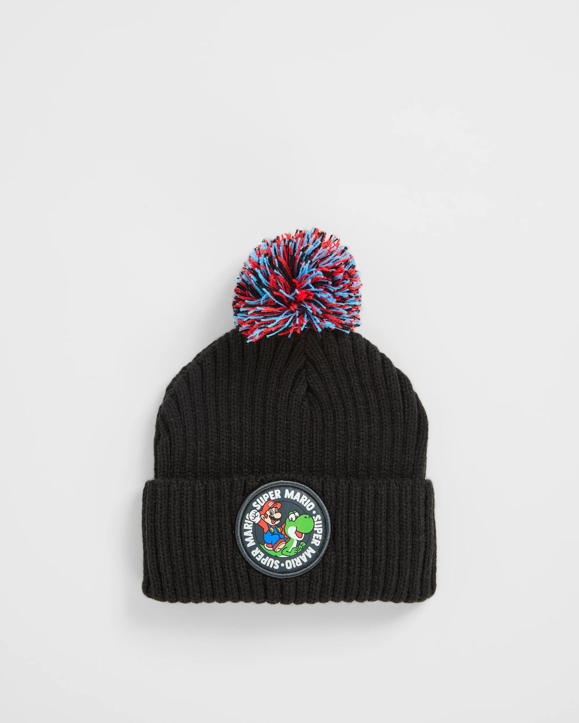 1 Super Mario Pom Pom Beanie BLACK, 1 of 1