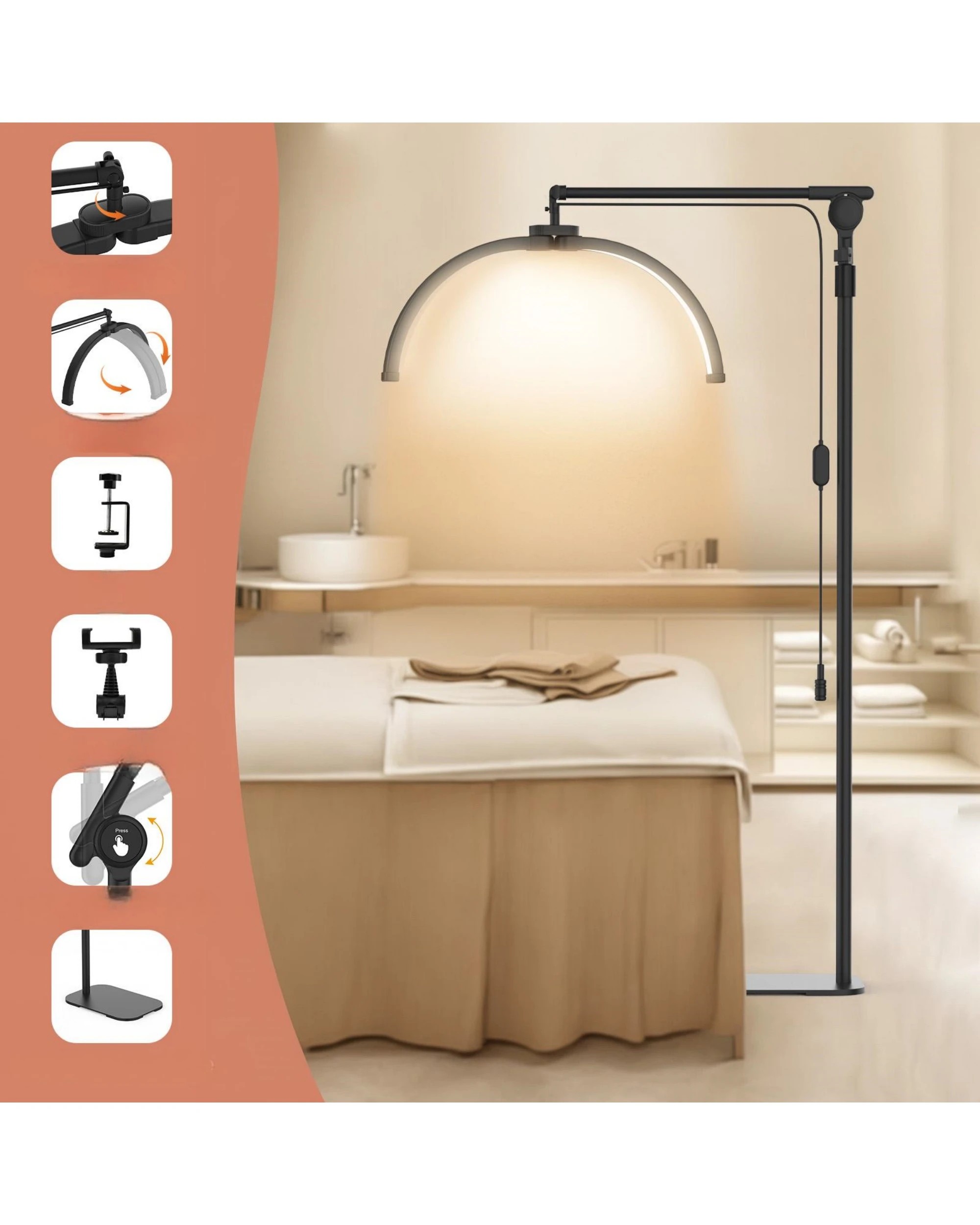 5 Advwin Lash Light Half Moon with Phone Holder, 5 of 8