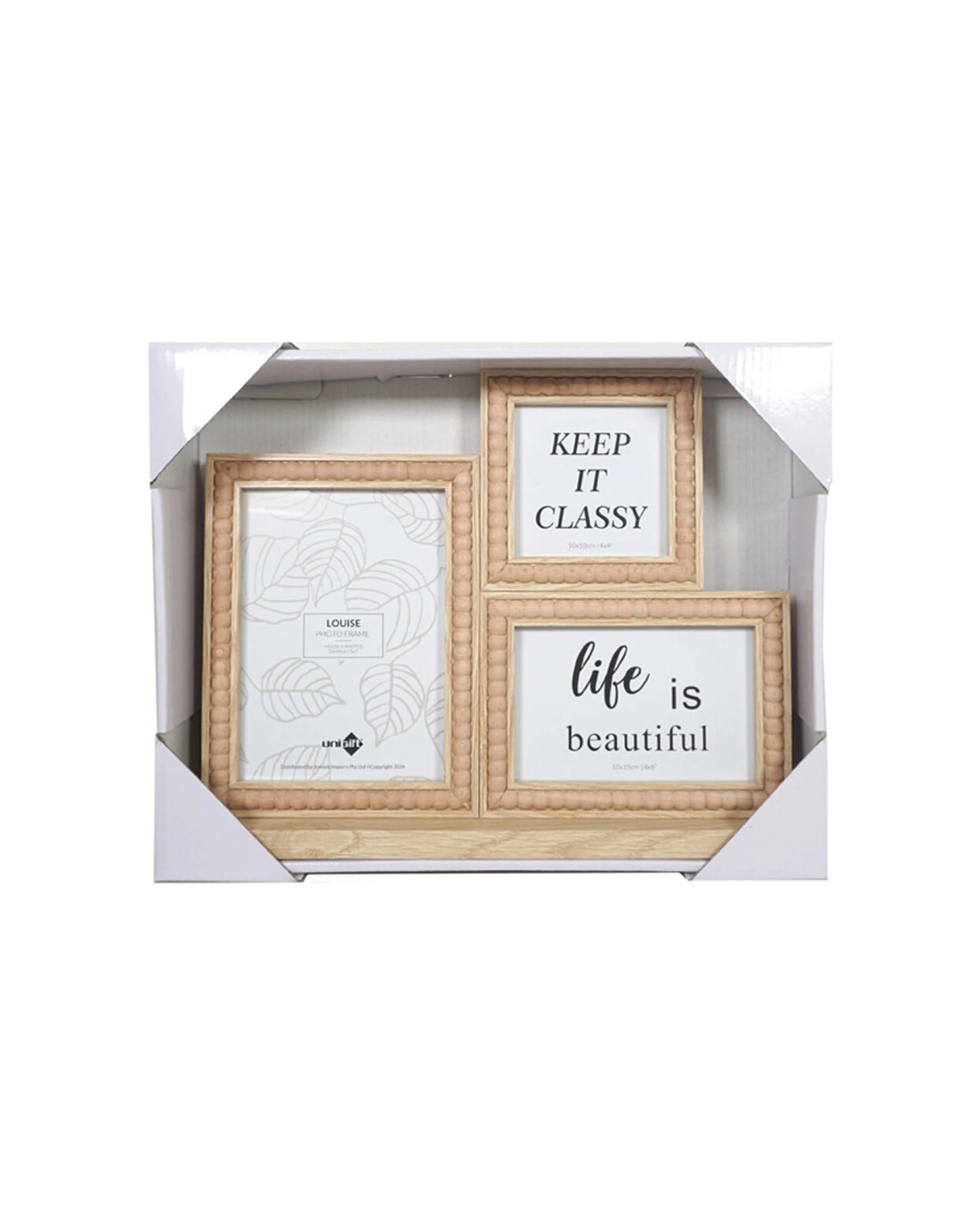 1 Unigift Louise Tabletop Photo Frame 3 Openings 36x27cm - Brown, 1 of 1