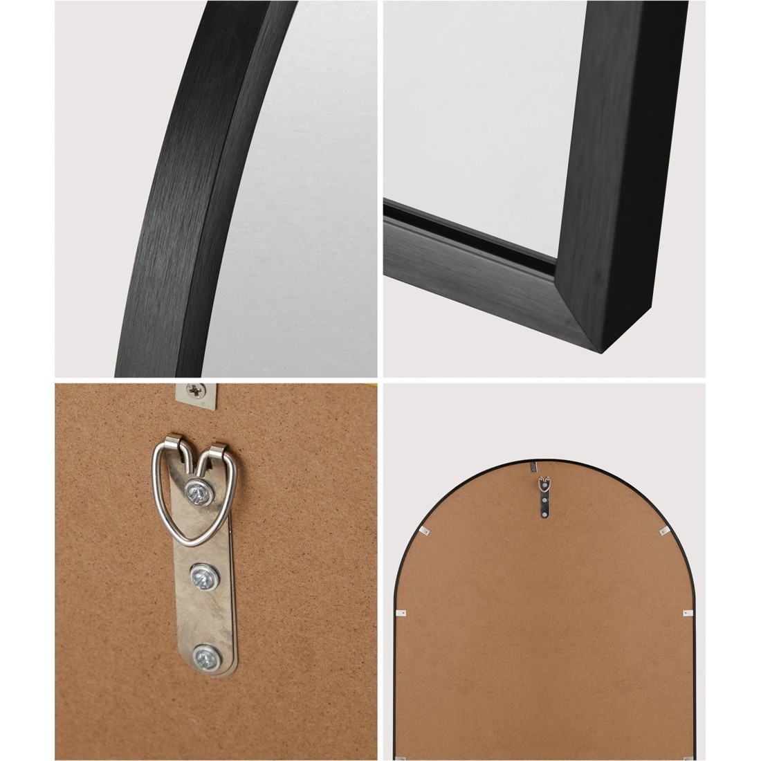 4 Oikiture Wall Mirrors 86x50cm Arched Makeup Mirror Office Home Decor
 - Black, 4 of 9