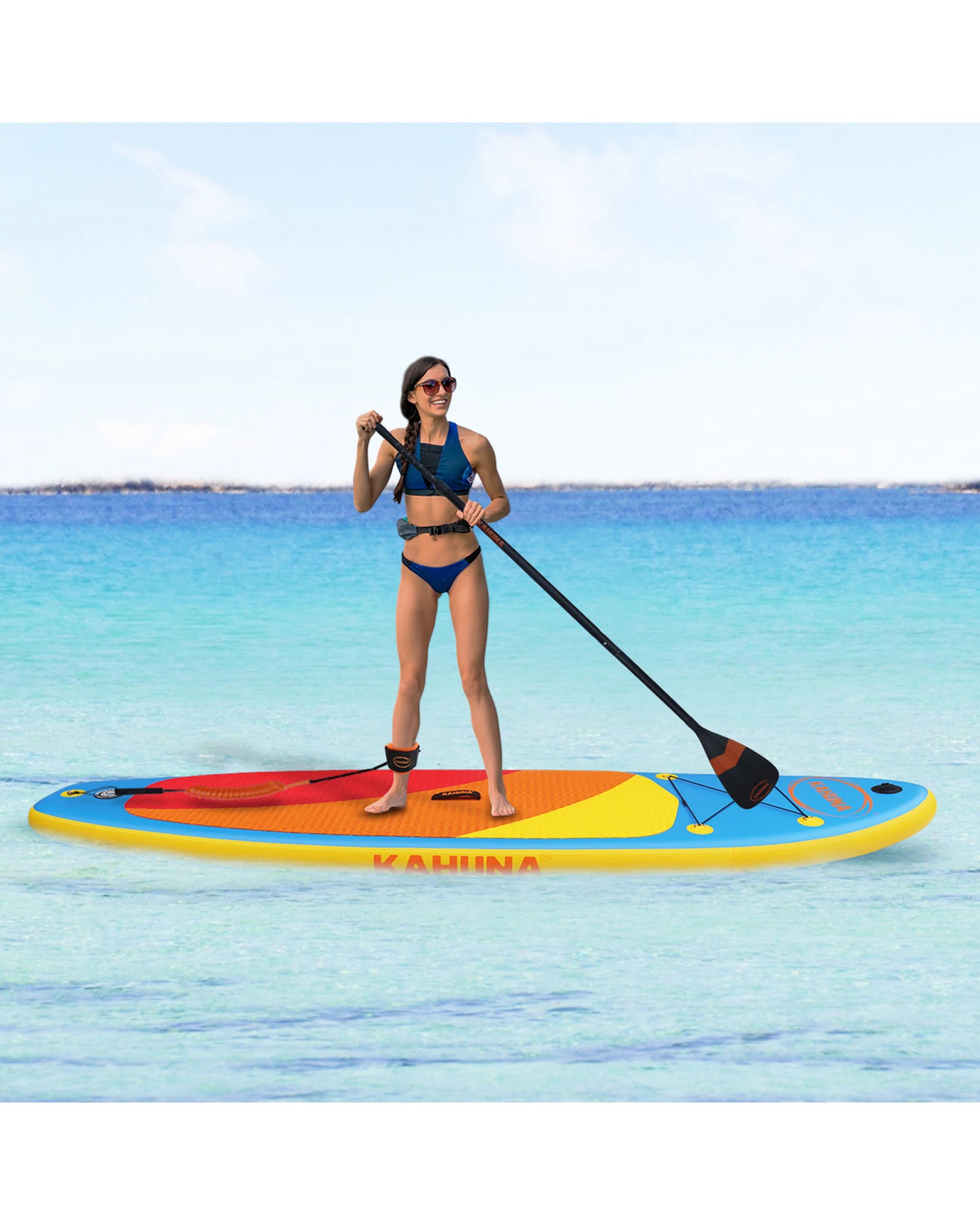 3 Kahuna Hana Inflatable Stand Up Paddle Board 10FT with iSUP Accessories - Blue, 3 of 9