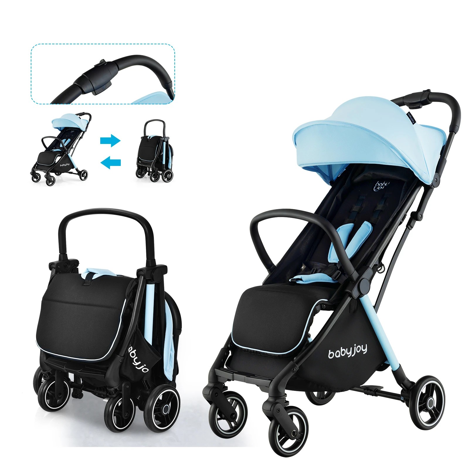 2 Costway Portable Stroller Baby Pram Adjustable Pushchair, 2 of 6