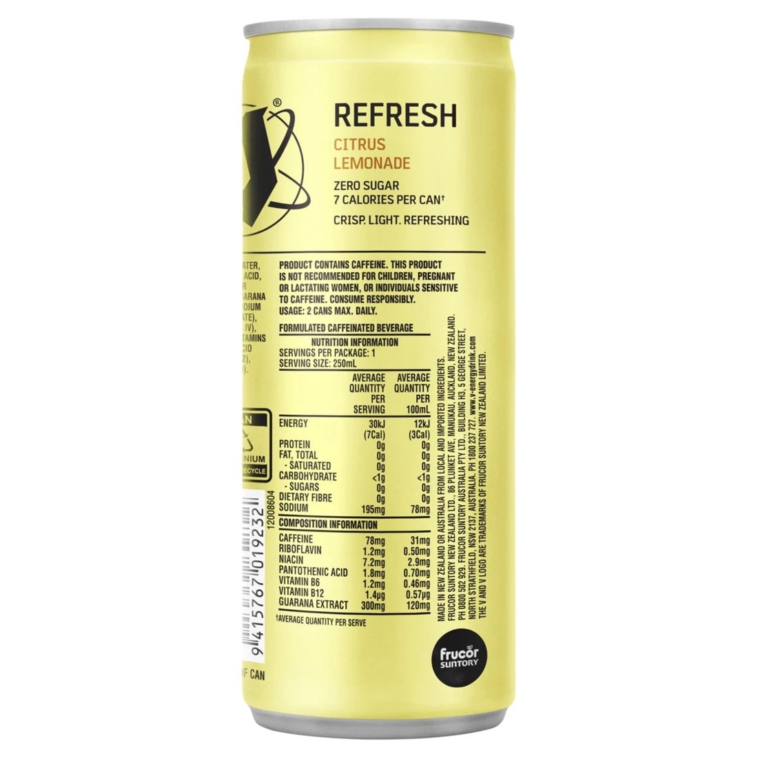 2 V Refresh Citrus Lemonade Energy Drink 250ml, 2 of 3