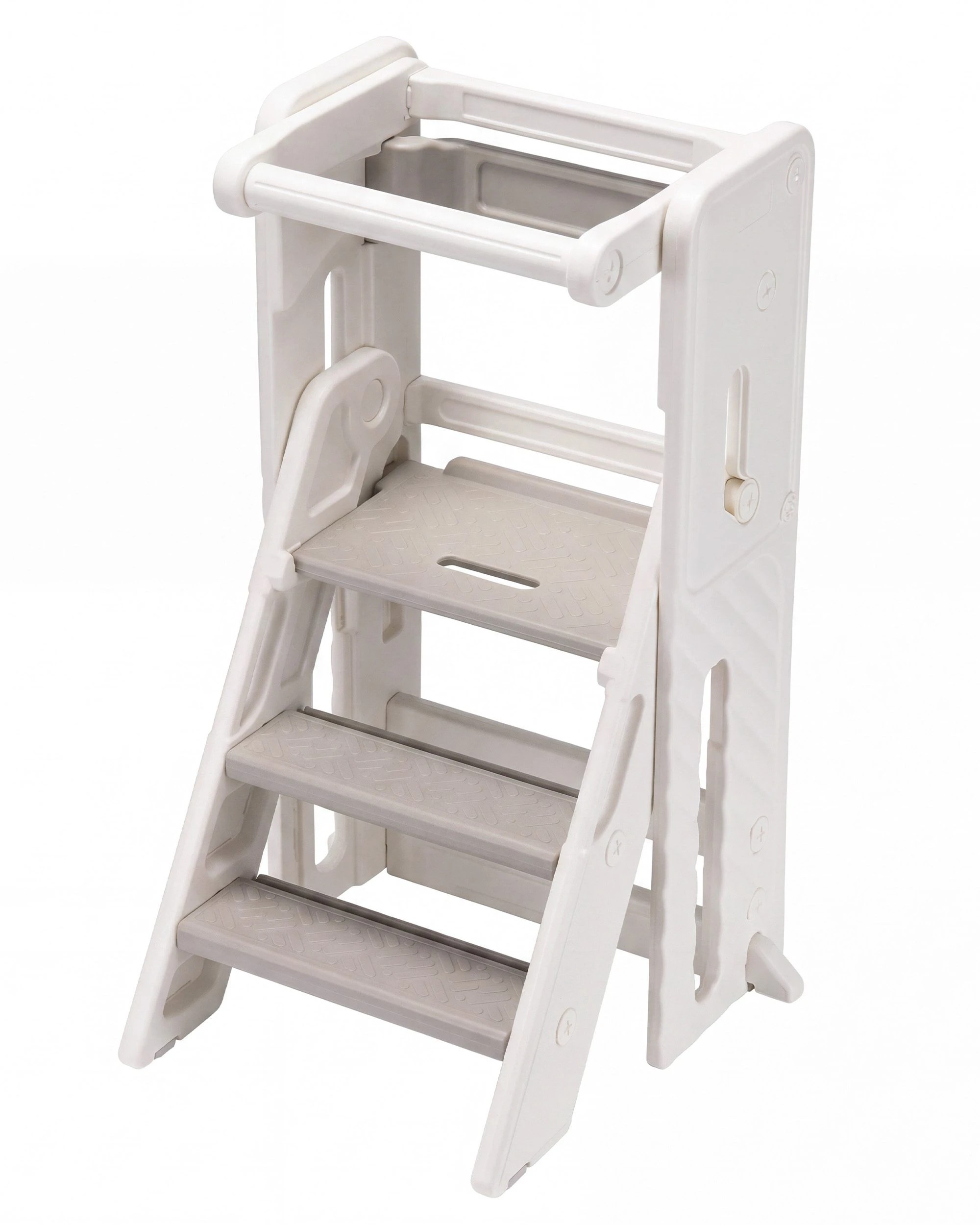 3 PlayPals Foldable Toddler Tower Adjustable Height Kitchen Step Stool - Grey, 3 of 10