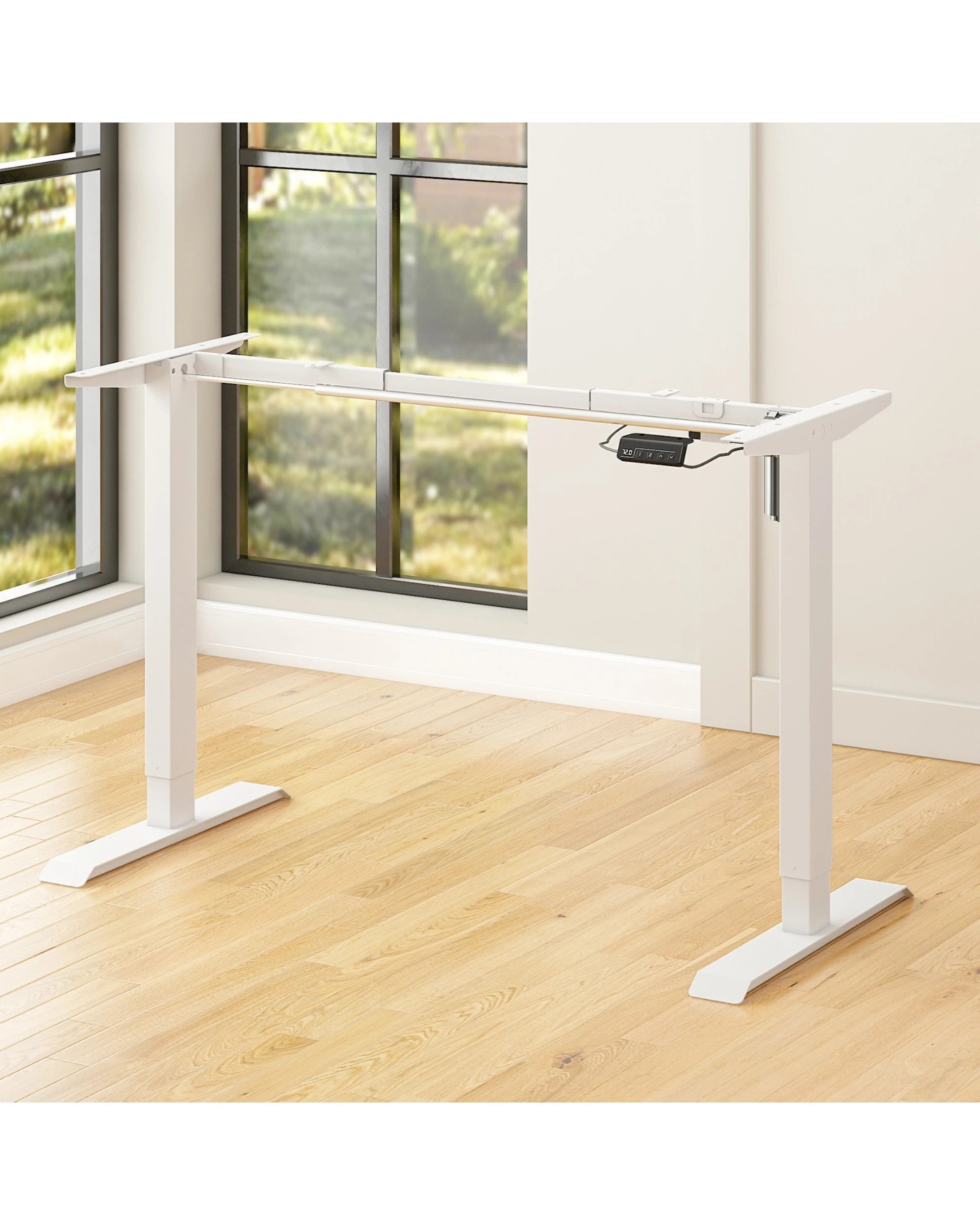 2 Advwin Standing Desk Frame Electric Height Adjustable No Desktop - White, 2 of 4