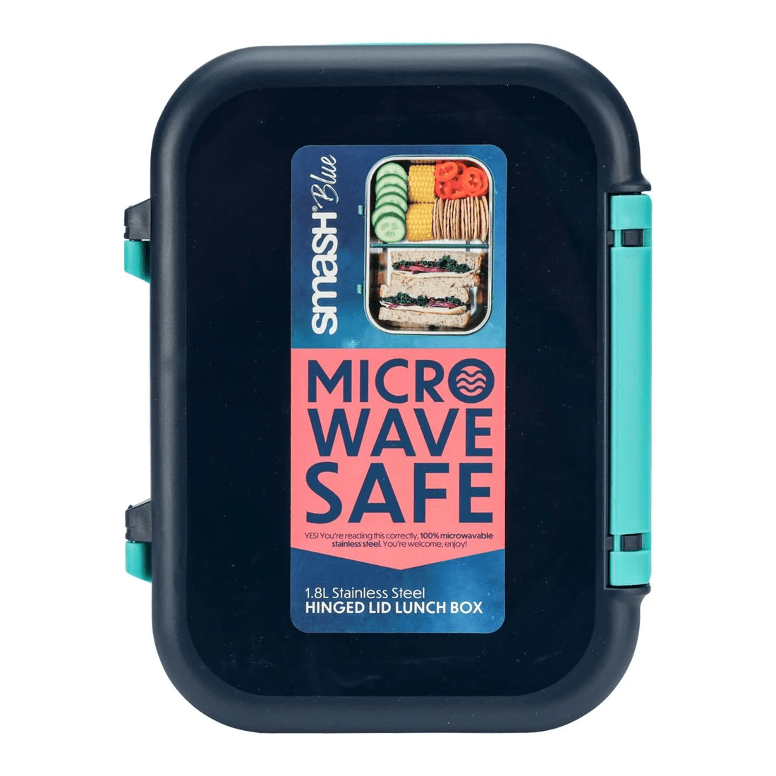 1 Smash Hinged Lid Lunch Box Navy, 1 of 6