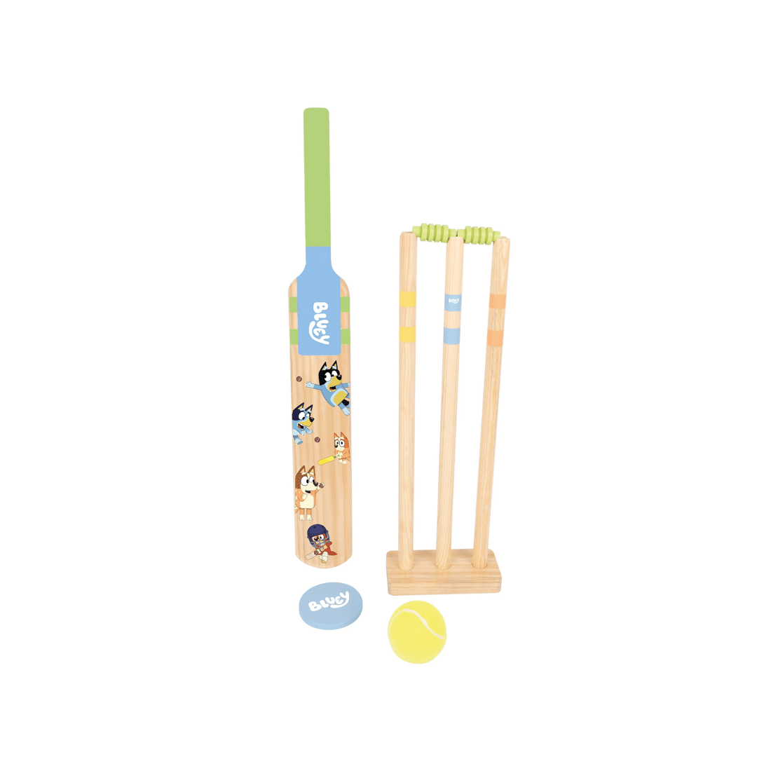 4 Bluey - Wooden Cricket Set (10 Pieces) Activity Playset, Ages 3+ - Multi, 4 of 7