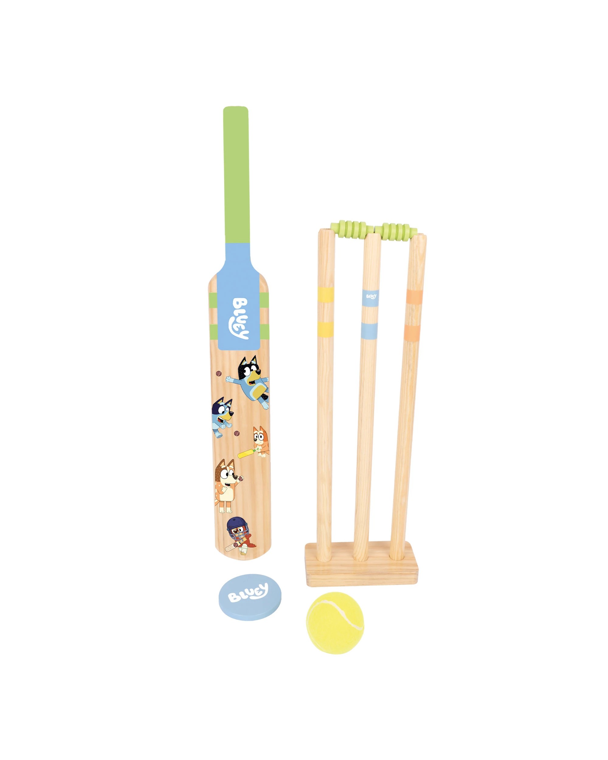 4 Bluey - Wooden Cricket Set (10 Pieces) Activity Playset, Ages 3+ - Multi, 4 of 7