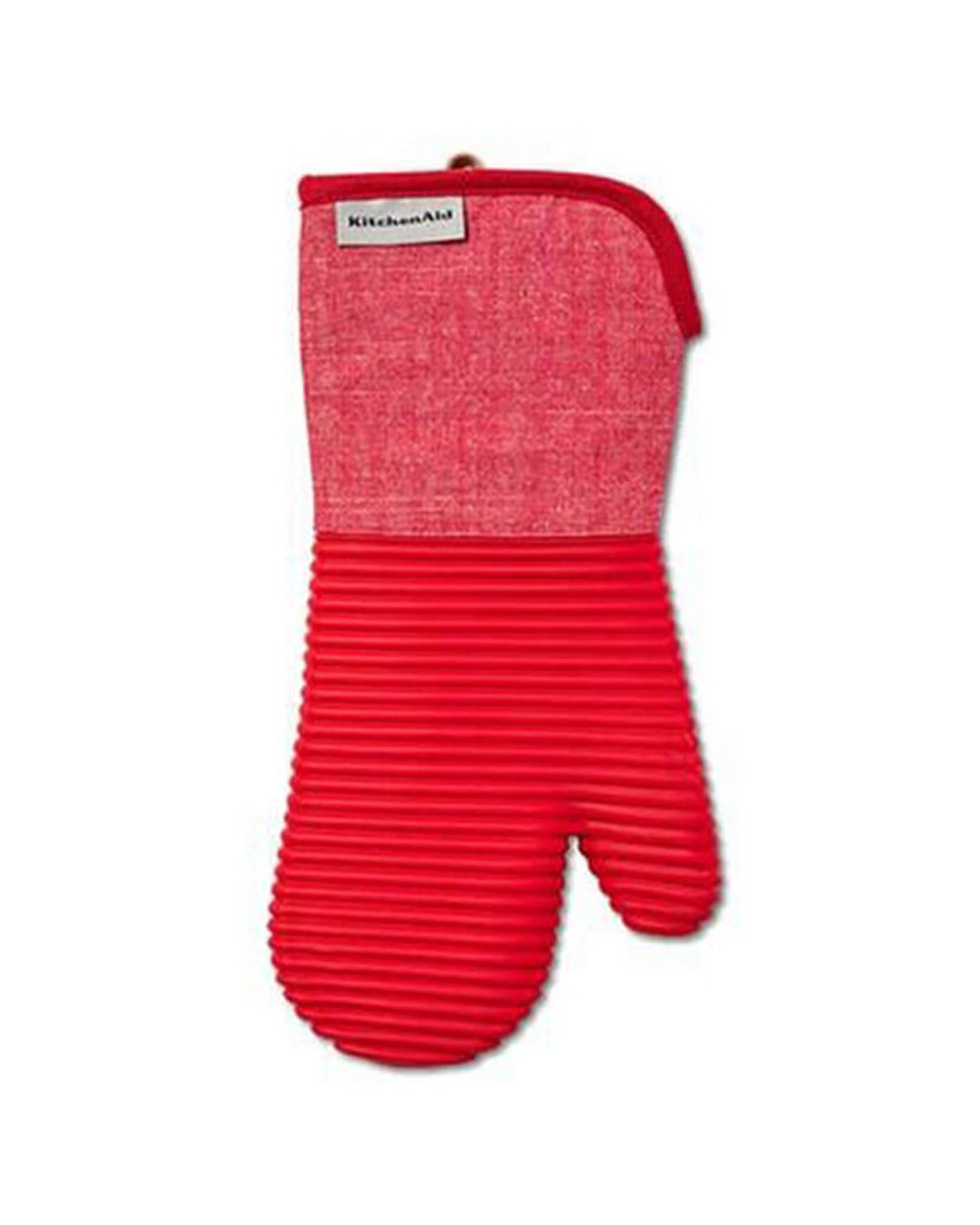 2 KitchenAid 2PK Ribbed Soft Silicone Oven Glove Heat Resistant Up To 260c - Red, 2 of 6