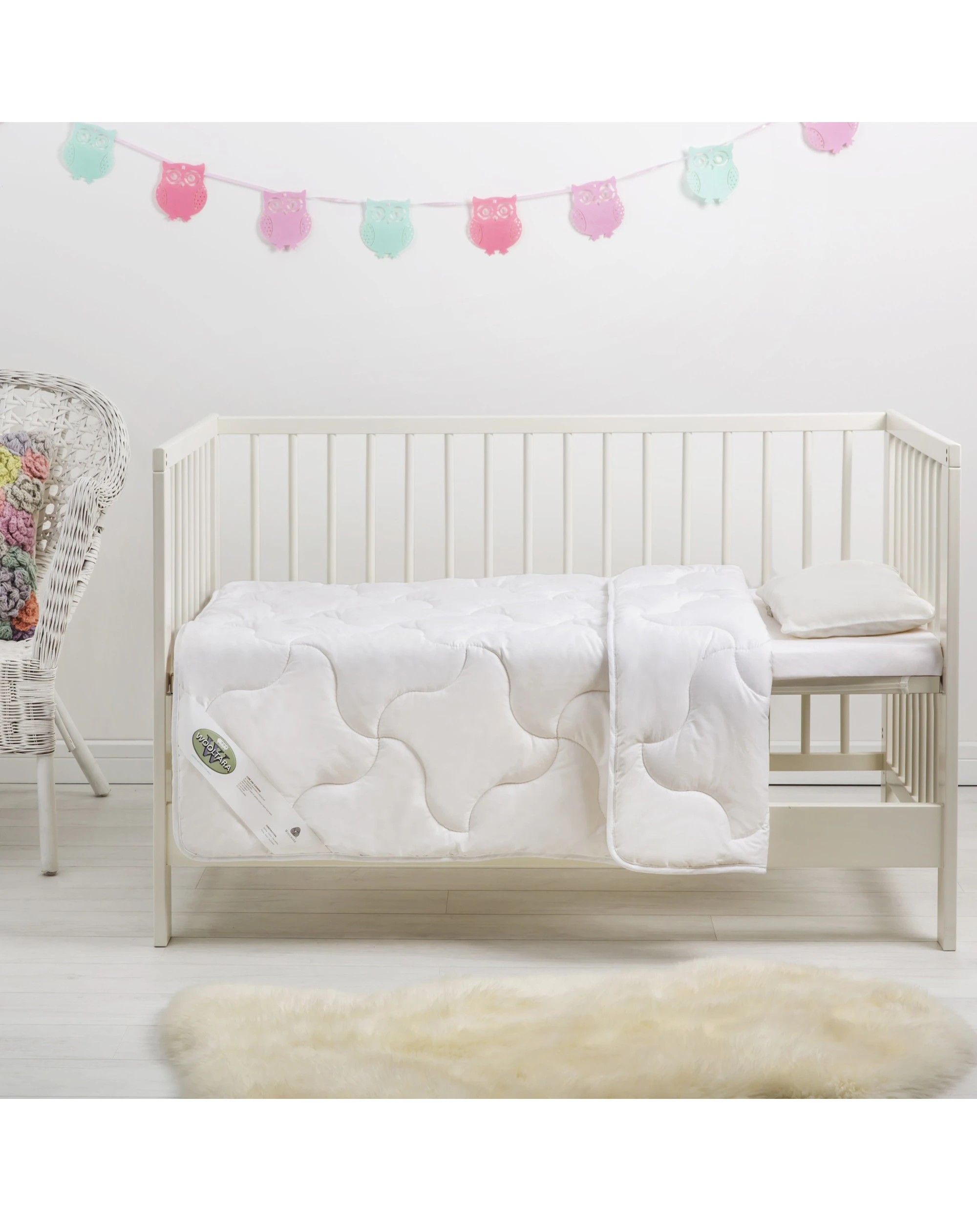 1 Wooltara My First Woolly Australian Washable Wool Quilt - Baby COT Size - White, 1 of 4