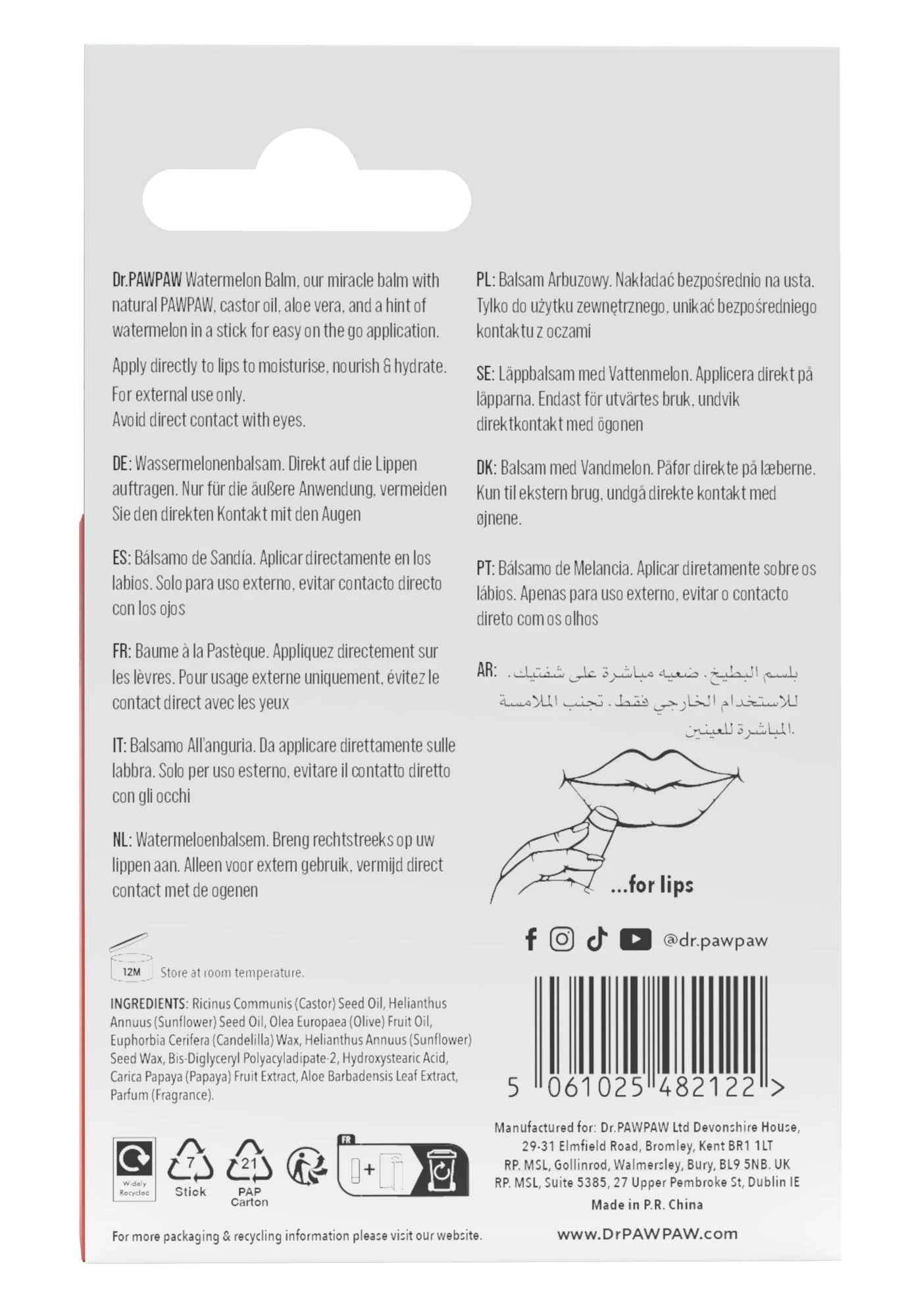 2 Dr. PAWPAW Lip Balm Stick - Watermelon, 2 of 2