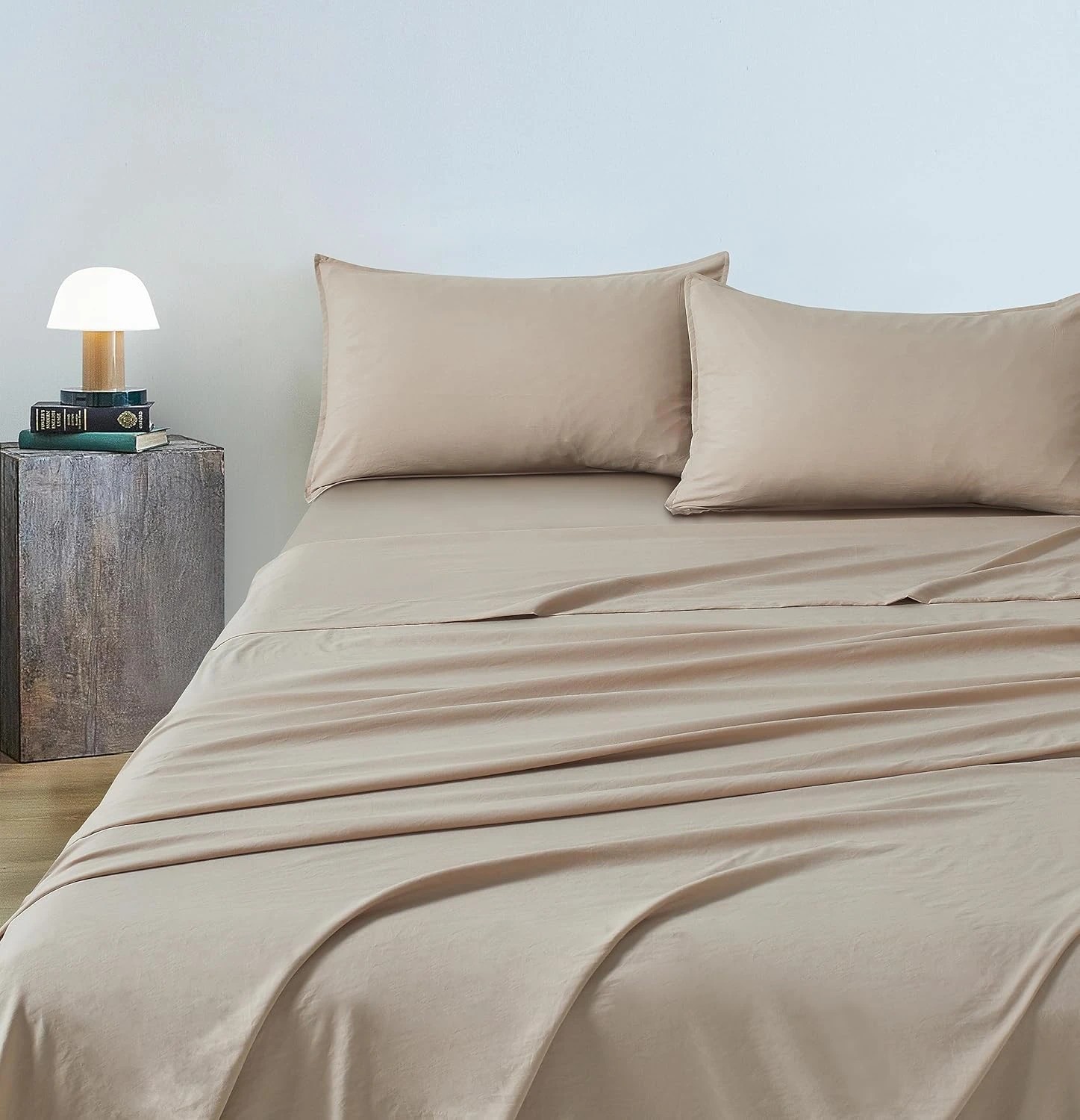 2 CleverPolly 100% Vintage Washed Microfibre Sheet Set - Linen - Queen Bed, 2 of 6