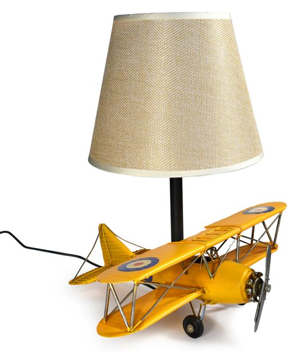 Auto Petit USB LED Lamp Jenny Plane Home Decor 29x33cm - Yellow