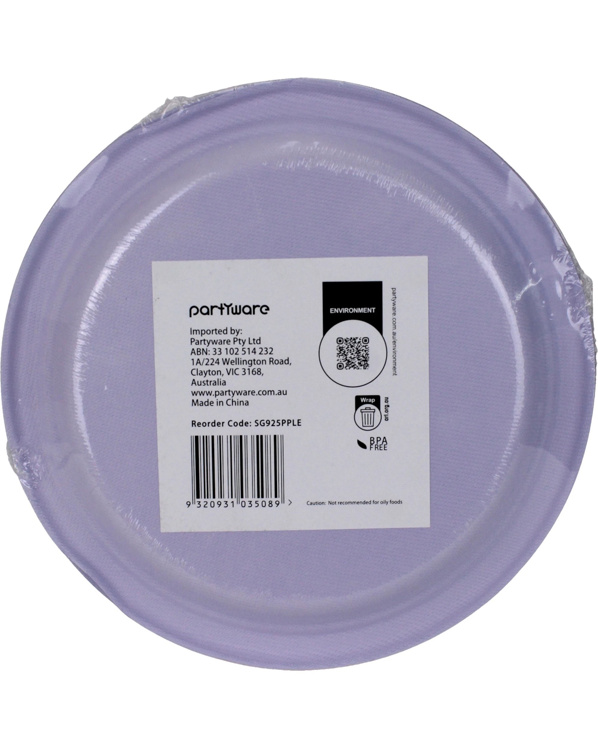 3 Partyware Pastel Sugar Cane Large Plates Pack of 25 - Purple, 3 of 3