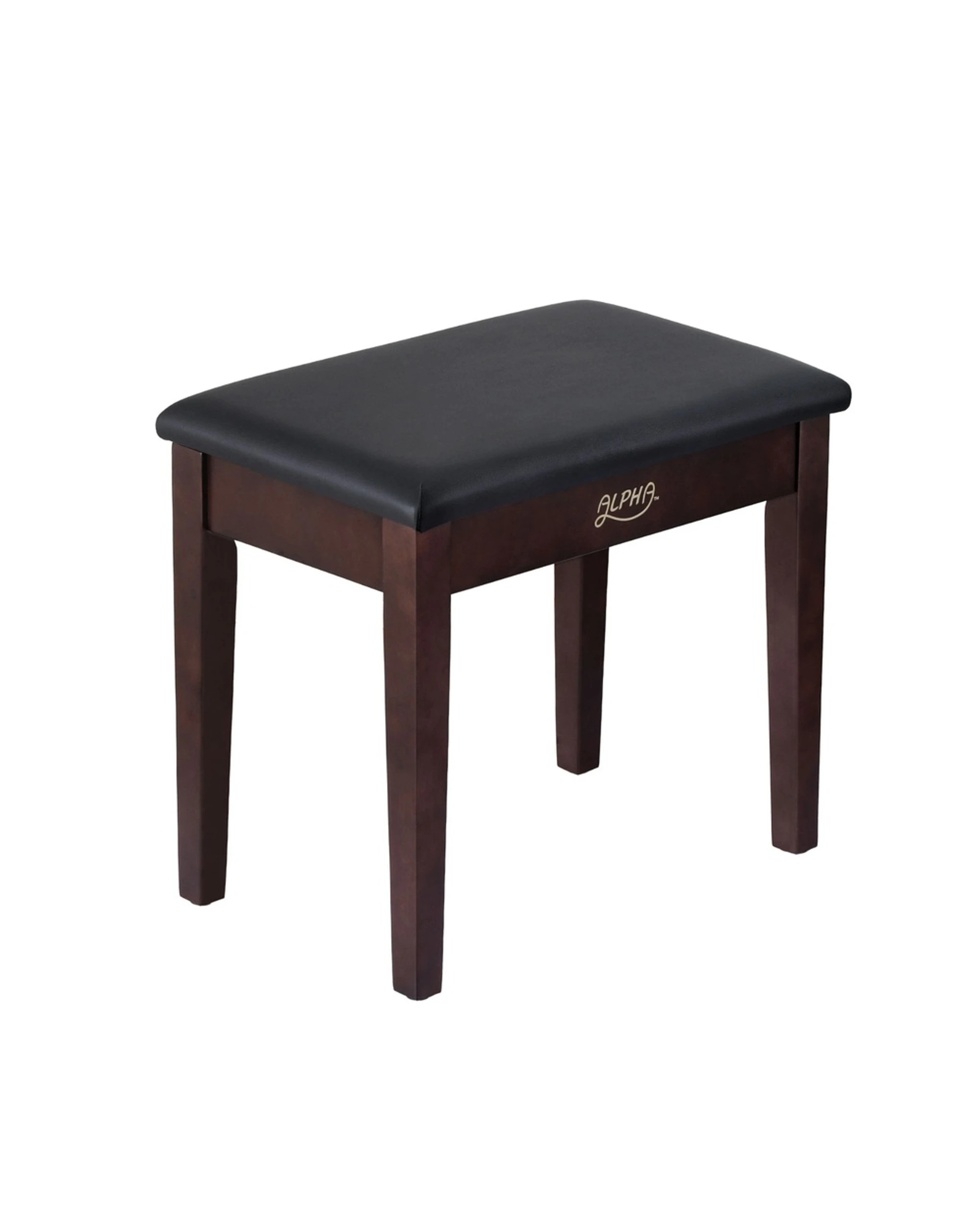 1 Alpha Piano Bench Stool with Storage Wooden PU Leather - Black, 1 of 7