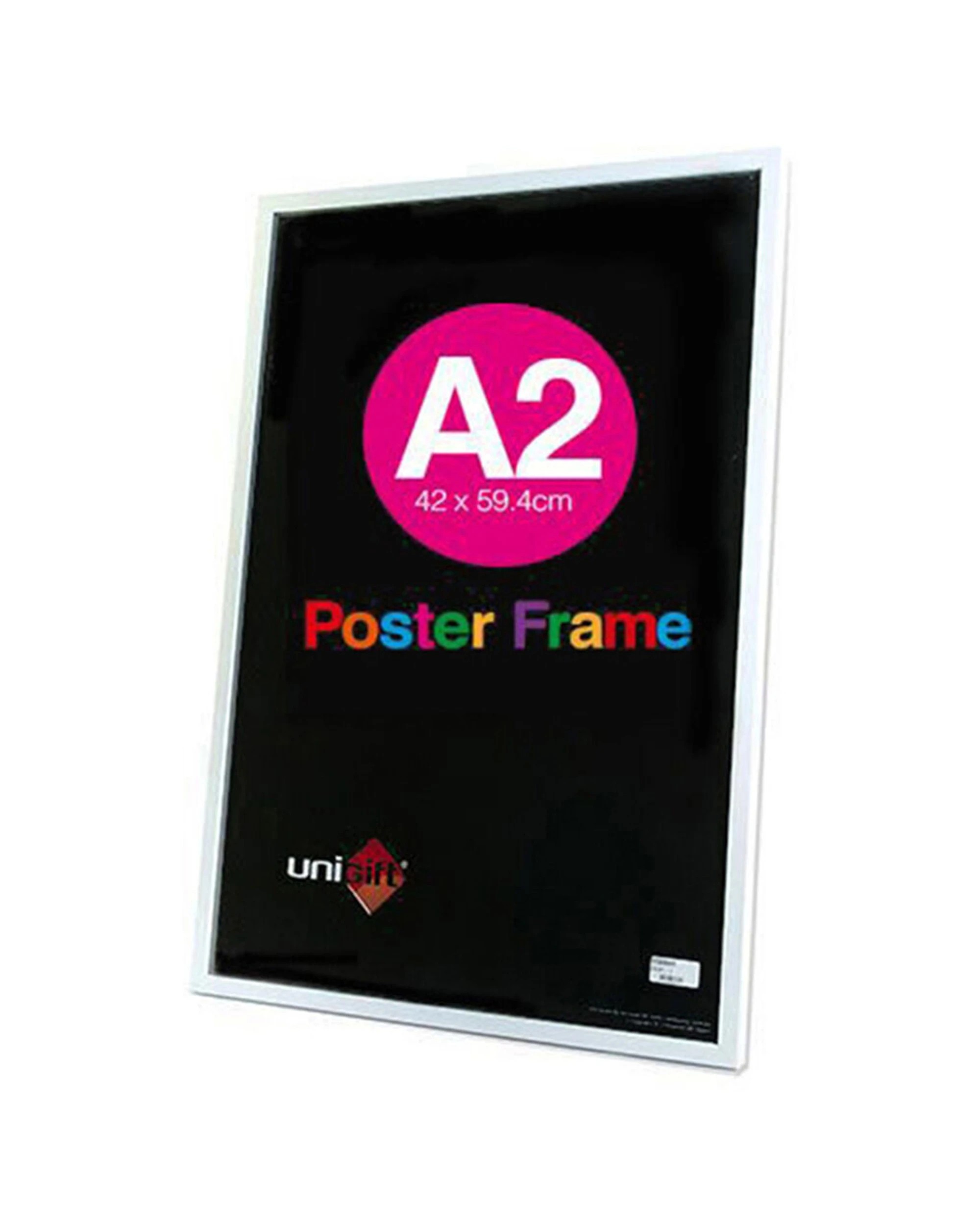 1 Unigift A2 Wooden Glass Poster Picture Photo Frame MDF With Packaging 42x59.4cm - White, 1 of 1