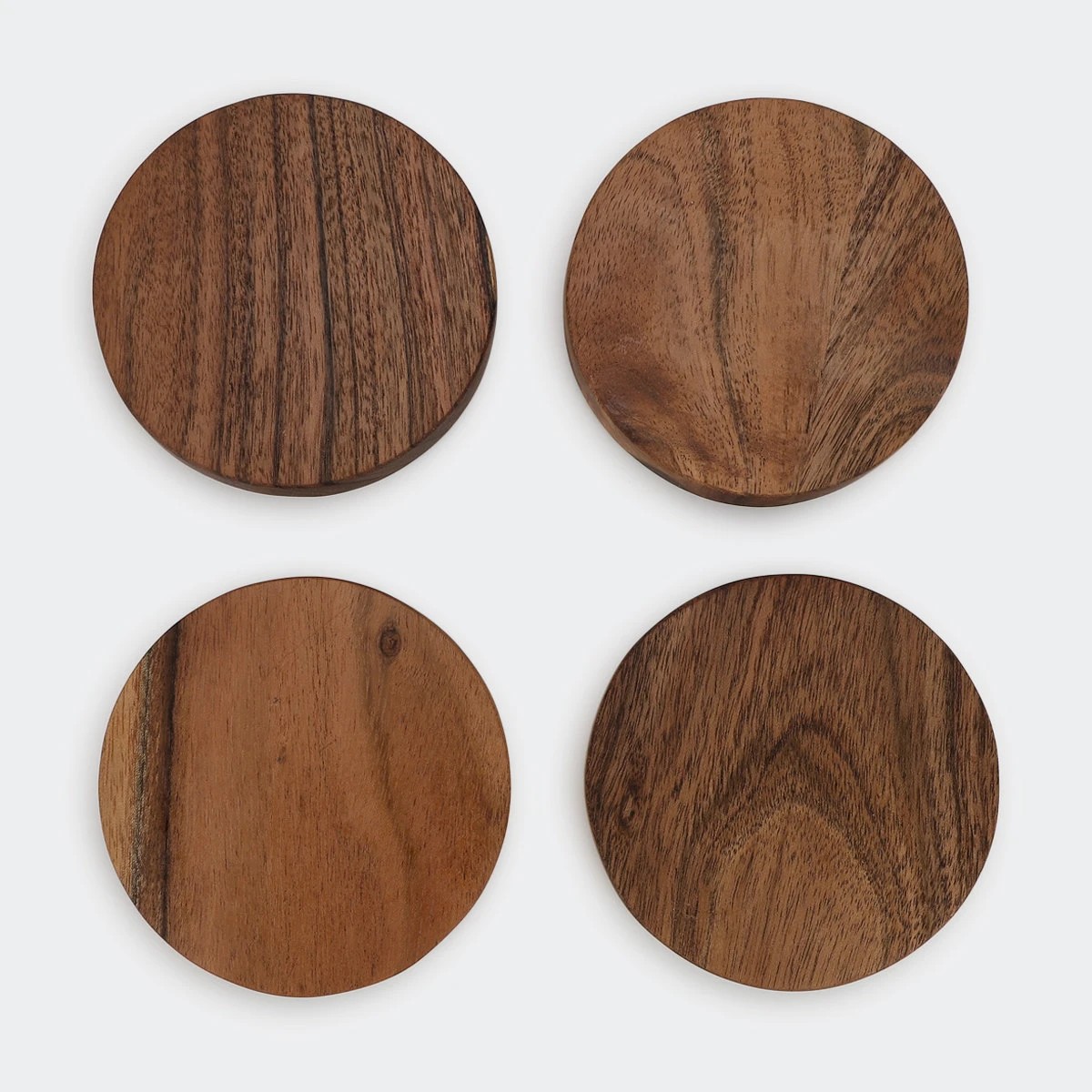 2 Set of 4 Acacia Wood Coasters, 2 of 4