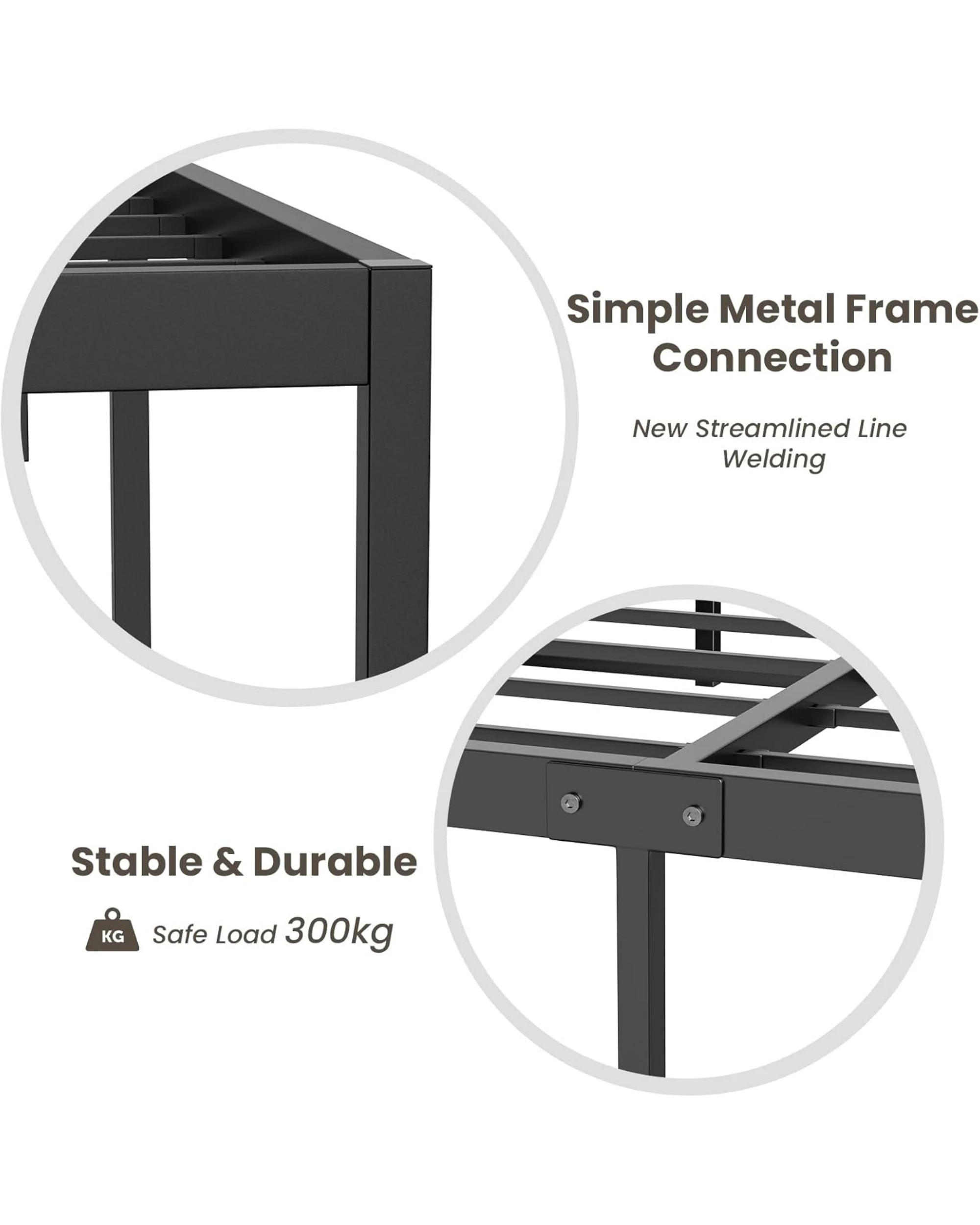 7 Advwin Single Metal Bed Frame Black, 7 of 8