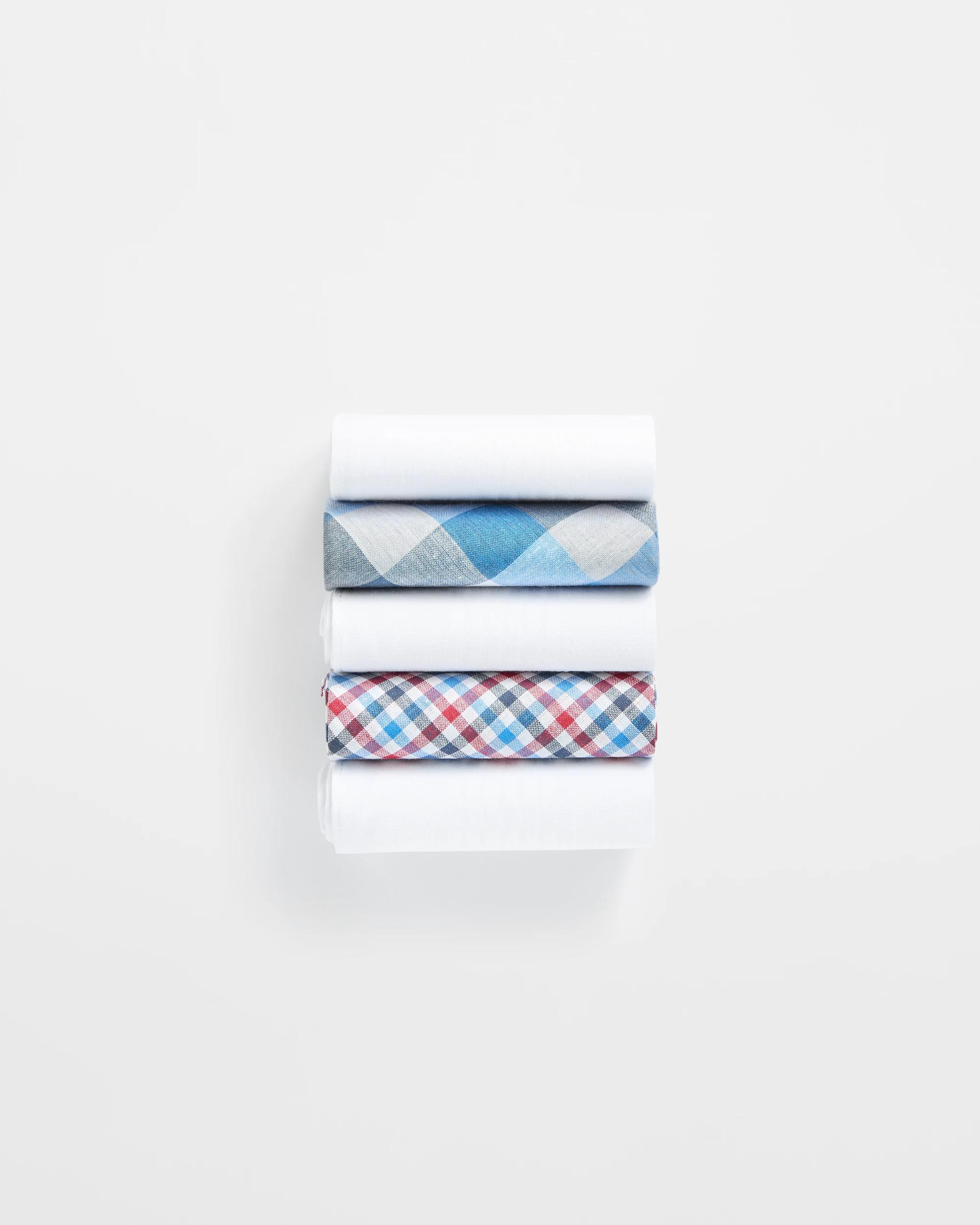 2 Target Mens 5 Pack Assorted Handkerchiefs BLUE GINGHAMS, 2 of 2