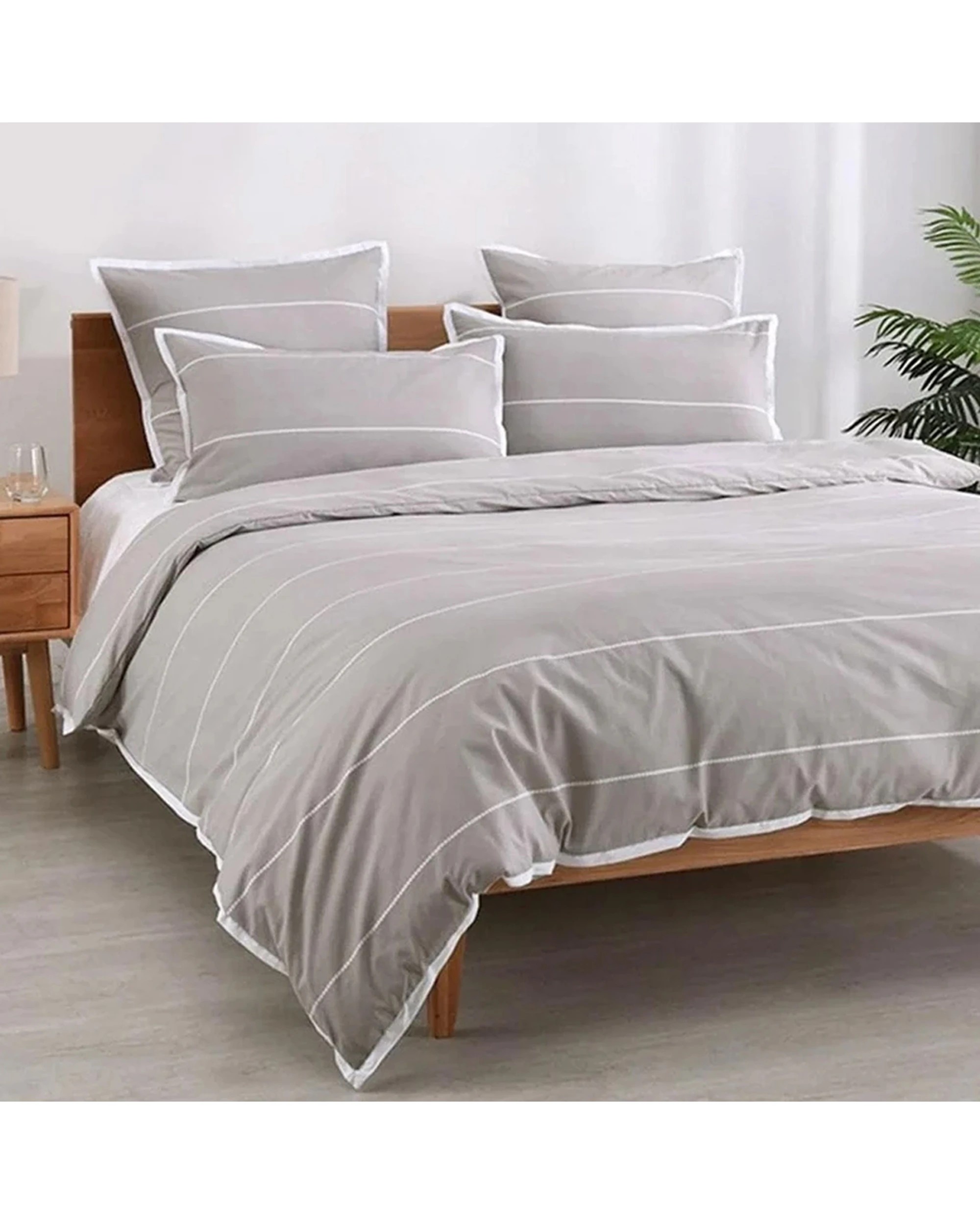 2 Jason Commercial Calista Quilt Cover Set Hazel 270x240cm - Super King Bed - Natural, 2 of 2