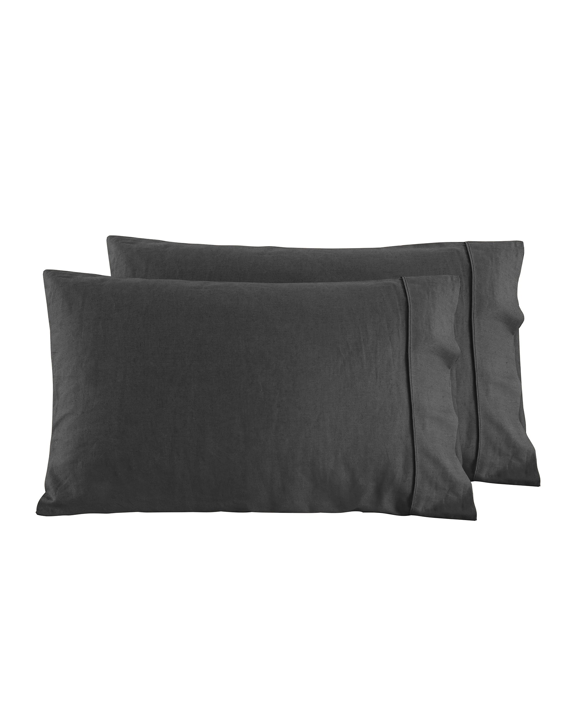 6 Dreamaker Linen Cotton Standard Pillowcase Twin Pack - Charcoal, 6 of 7