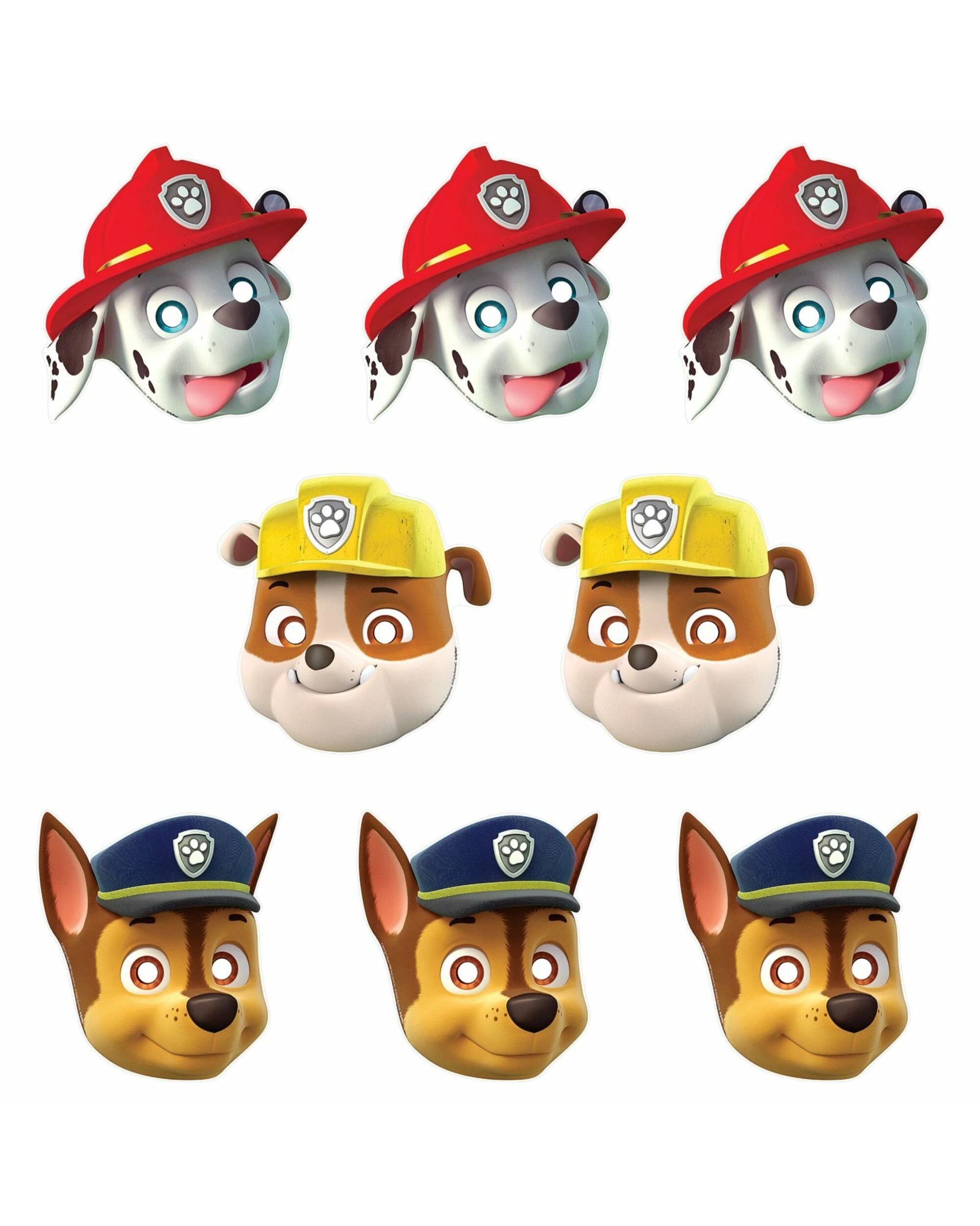 1 PAW Patrol Paw Patrol Party Masks Pack of 8 - Multi, 1 of 1