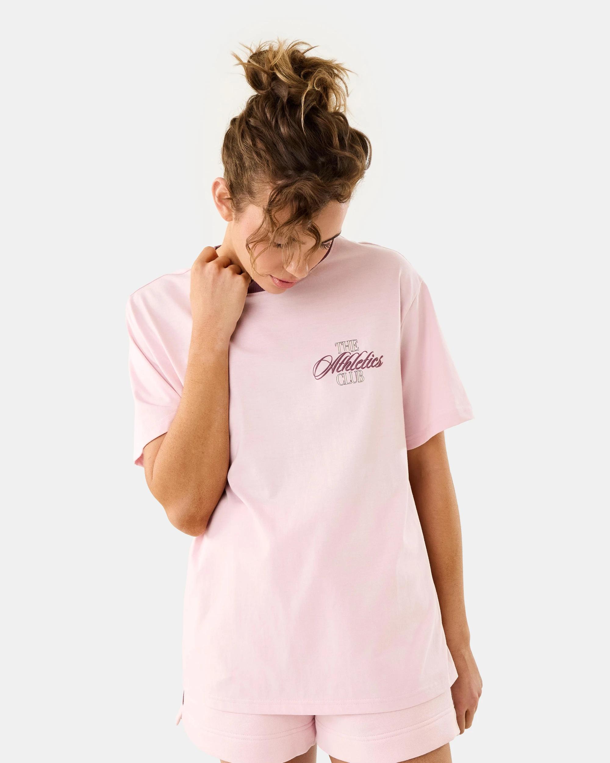 4 Active Womens Oversized Gym T-shirt Aura Pink, 4 of 9