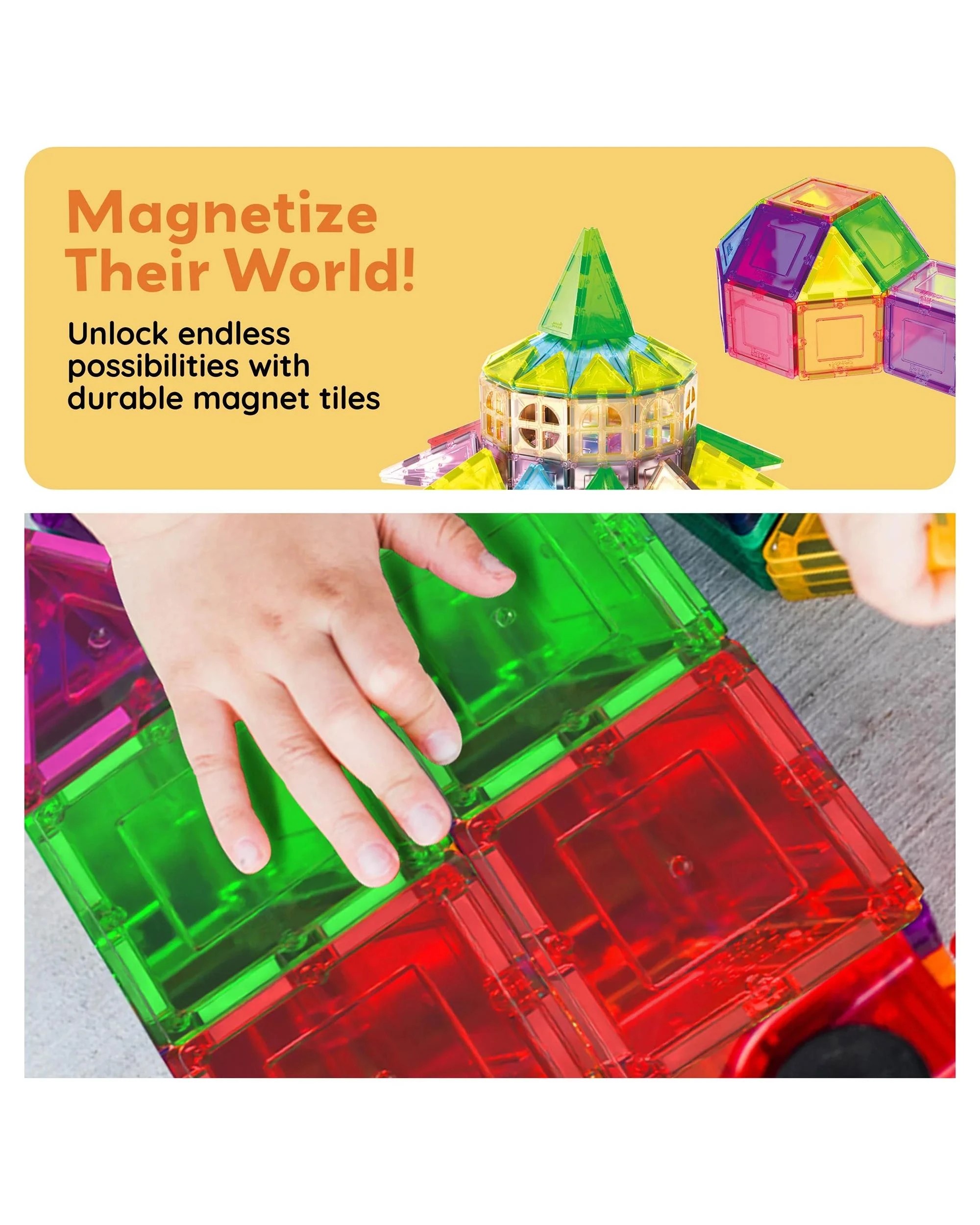 8 PicassoTiles Magnetic Tile Classic Building Set 61 Pieces, 8 of 9