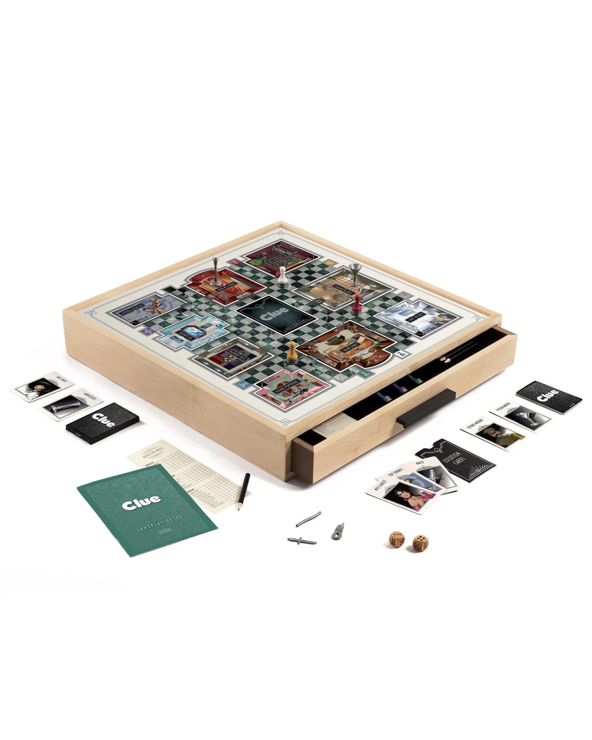 2 Clue Luxe Maple Edition Board Game, 2 of 5