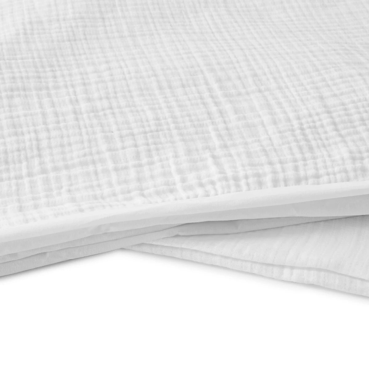 4 Muslin Cotton Quilt Cover Set - Double Bed, White, 4 of 6