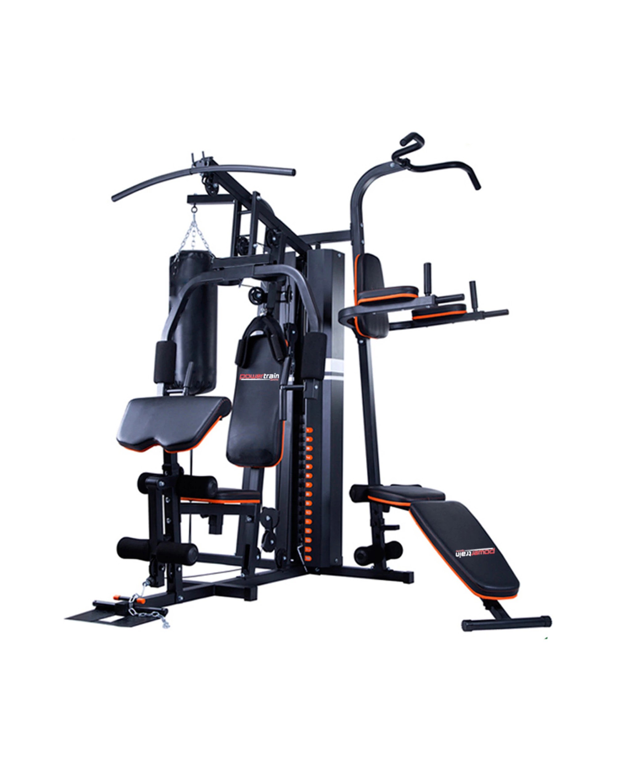 1 Powertrain Multi Station Home Gym 150lbs Weights Punching Bag, 1 of 4