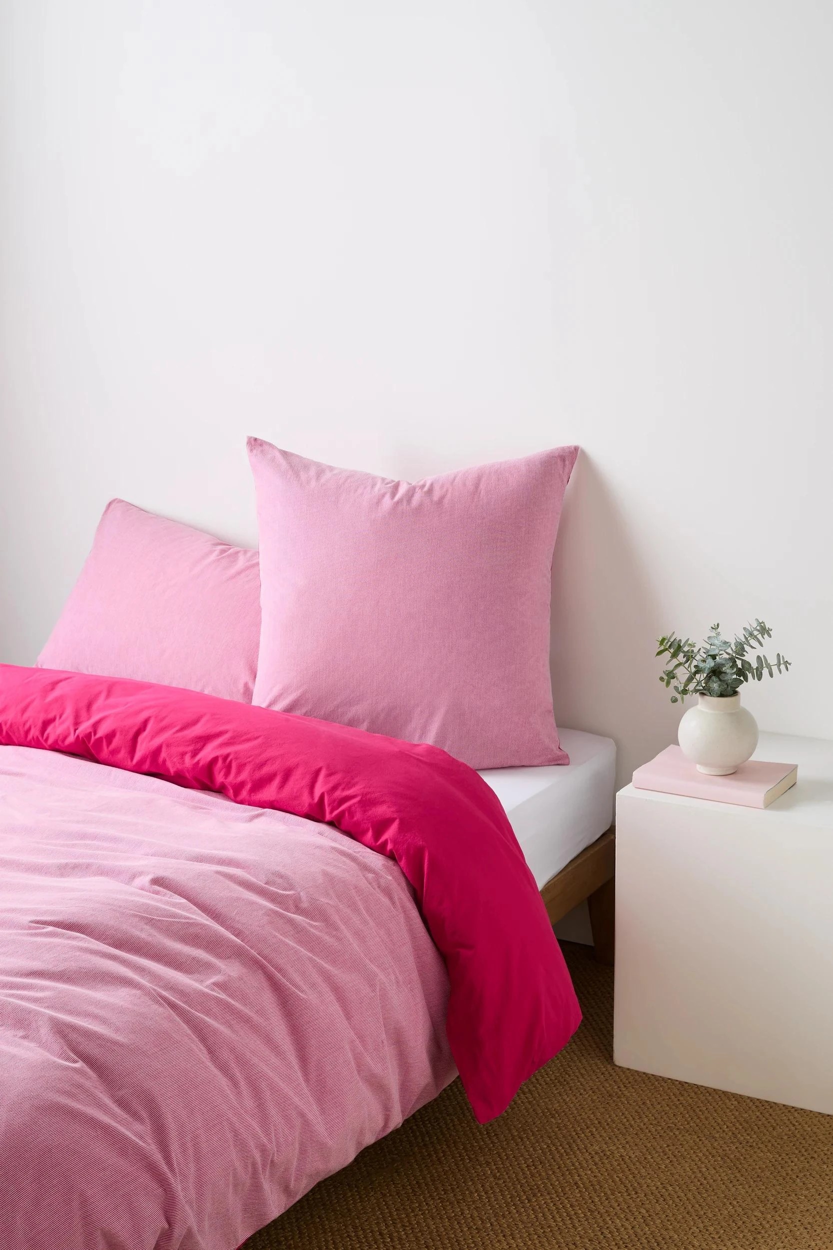 2 Arlo Cotton Stonewash European Pillowcase - Queen Bed - Pink, 2 of 2