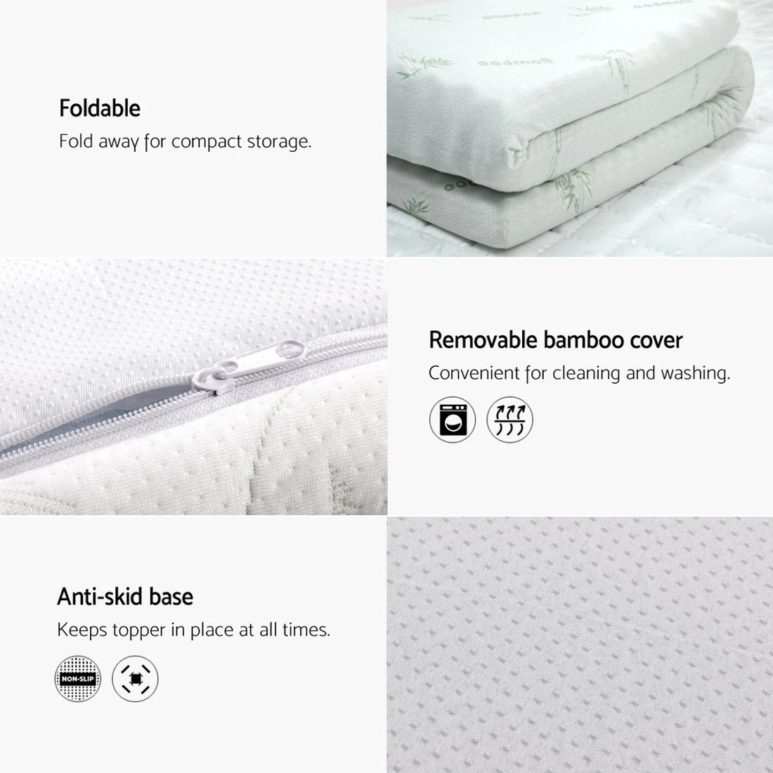 5 Giselle Bedding Memory Foam Mattress Topper Cool Gel 5cm King Single - King Single Bed - Blue, 5 of 7