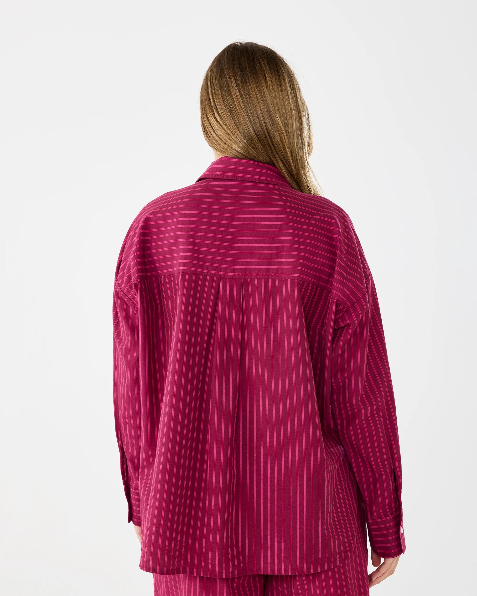3 Long Sleeve Boyfriend Stripe Shirt Cran Strpe, 3 of 8